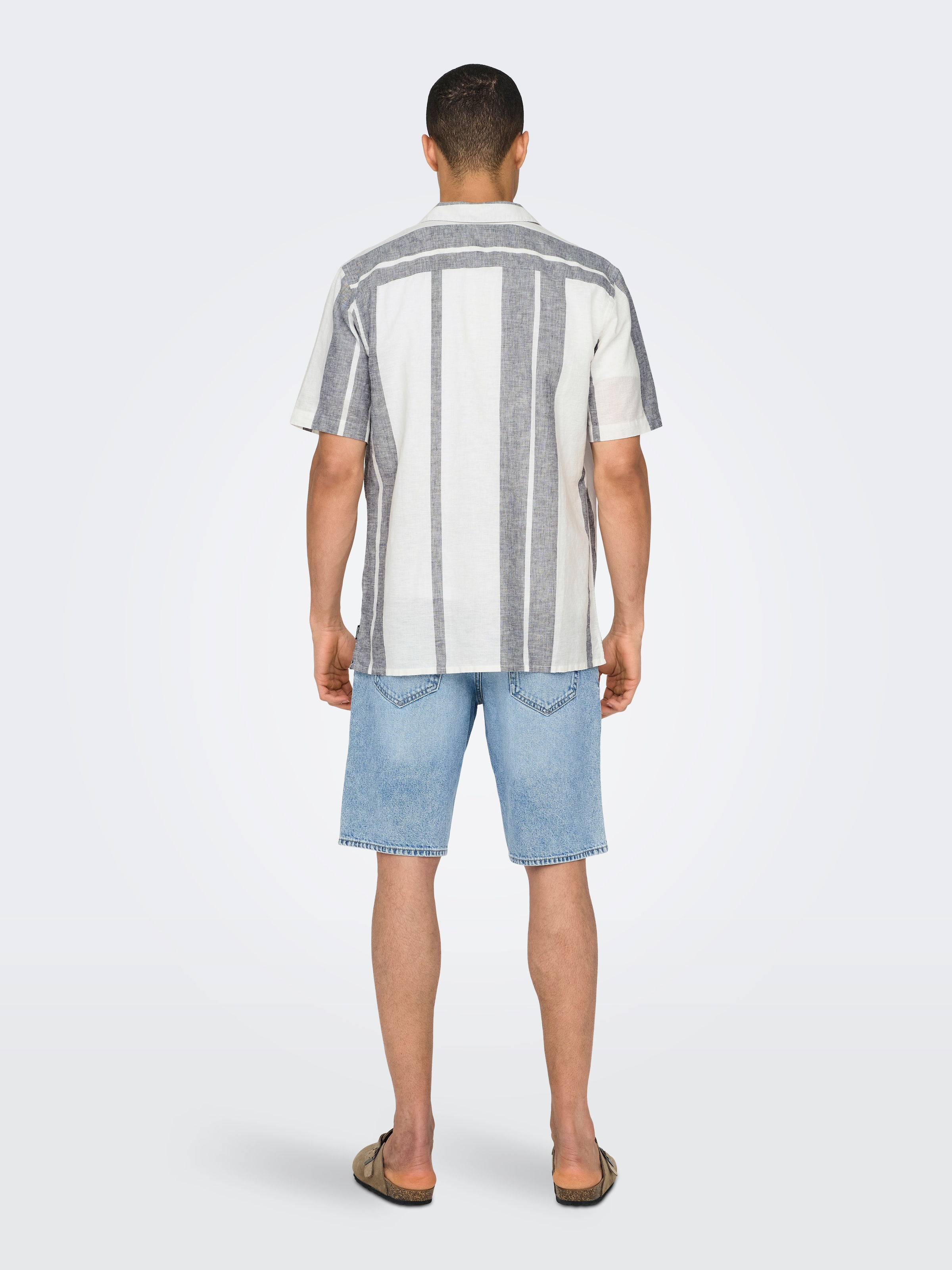 ONLY & SONS Kurzarmhemd »ONSCAIDEN SS STRIPE LINEN RESORT NOOS«