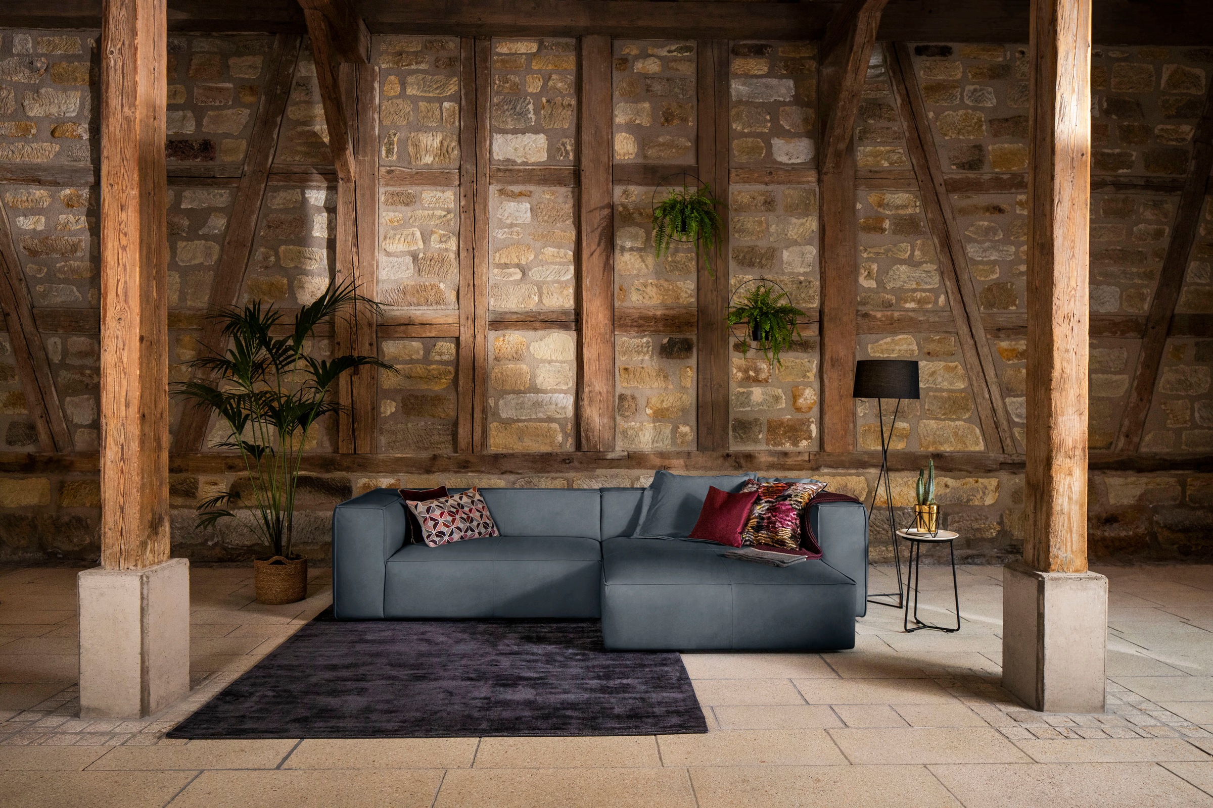 W.SCHILLIG Ecksofa »around-the-block, modern und elegant, bequem, L-Form«, mit eleganter Biese, mit Federkern