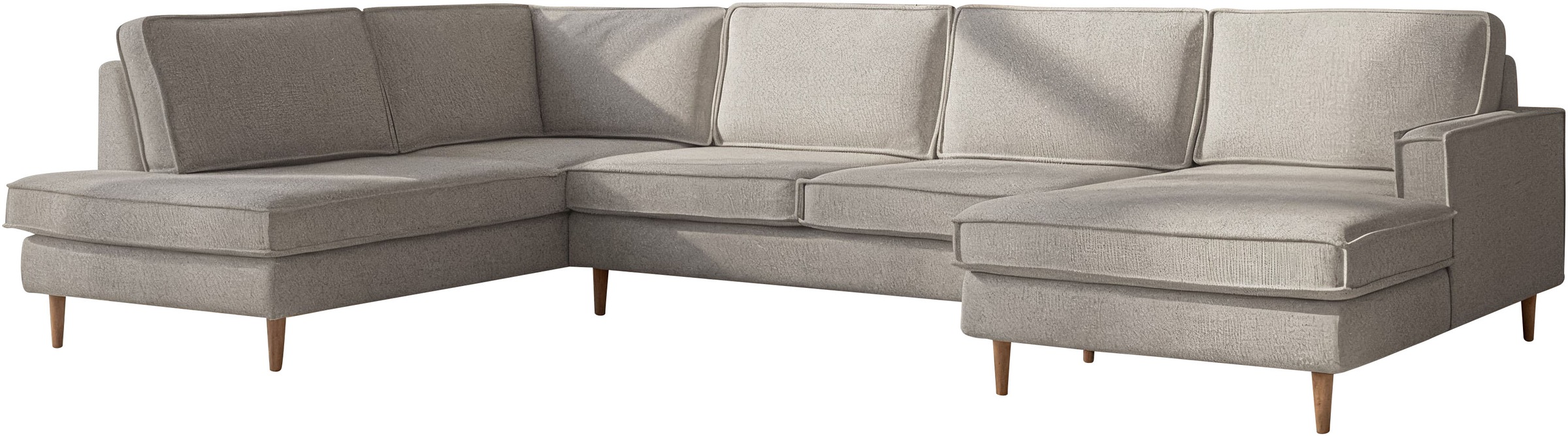 Home affaire Wohnlandschaft »Pinto Skandi, 350 cm, U-Form, XXL, mit Ottoman günstig online kaufen