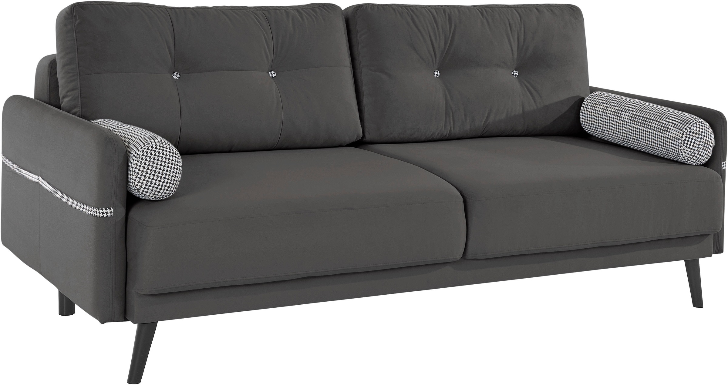 INOSIGN Schlafsofa »Emily«, incl. Bettfunktion und Bettkasten, Seitentache im Armteil, Federkern
