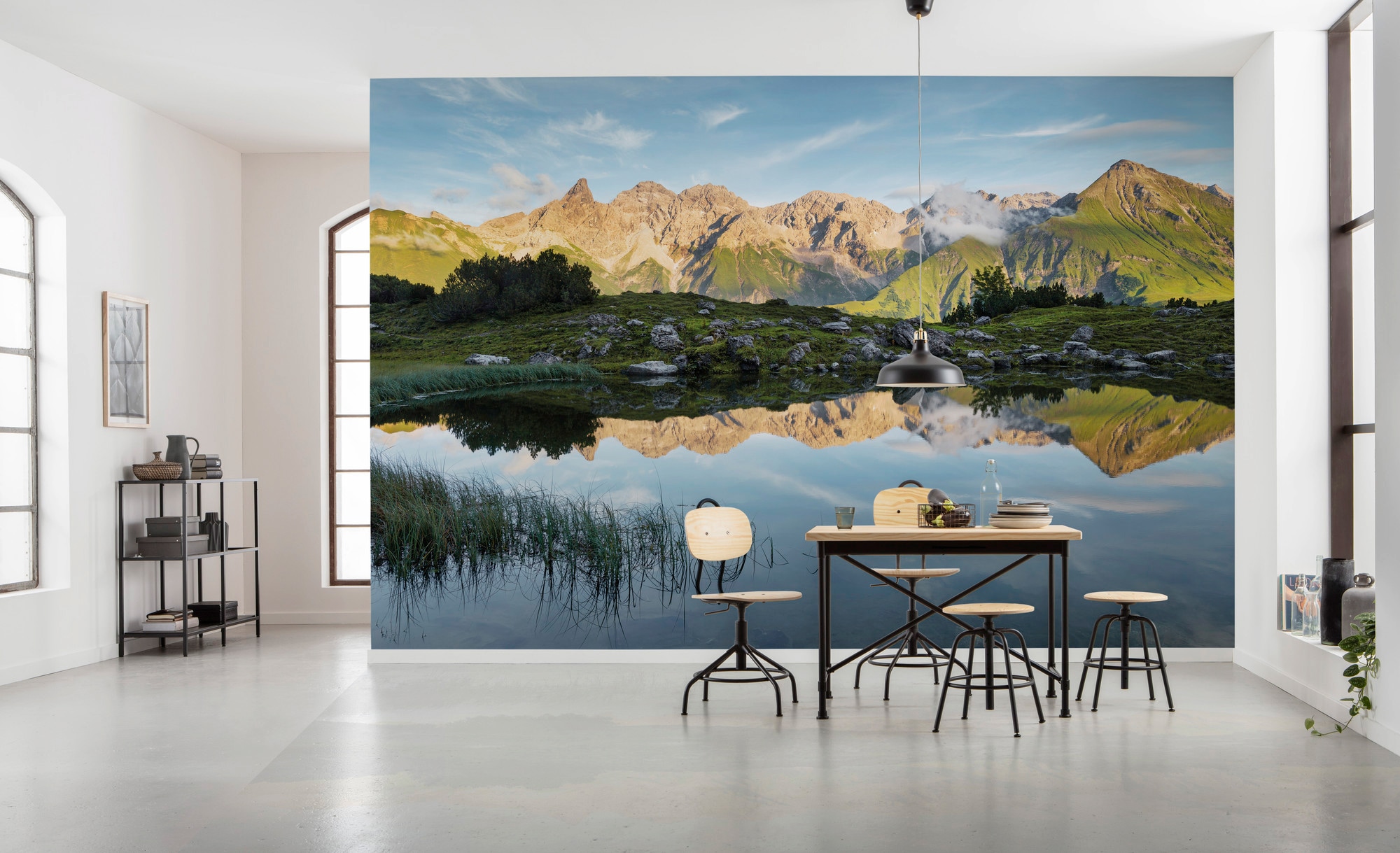 Komar Vliestapete »Digitaldruck Vlies - Allgäu Spiegel - Größe 450 x 280 cm«, bedruckt, Wohnzimmer, Schlafzimmer