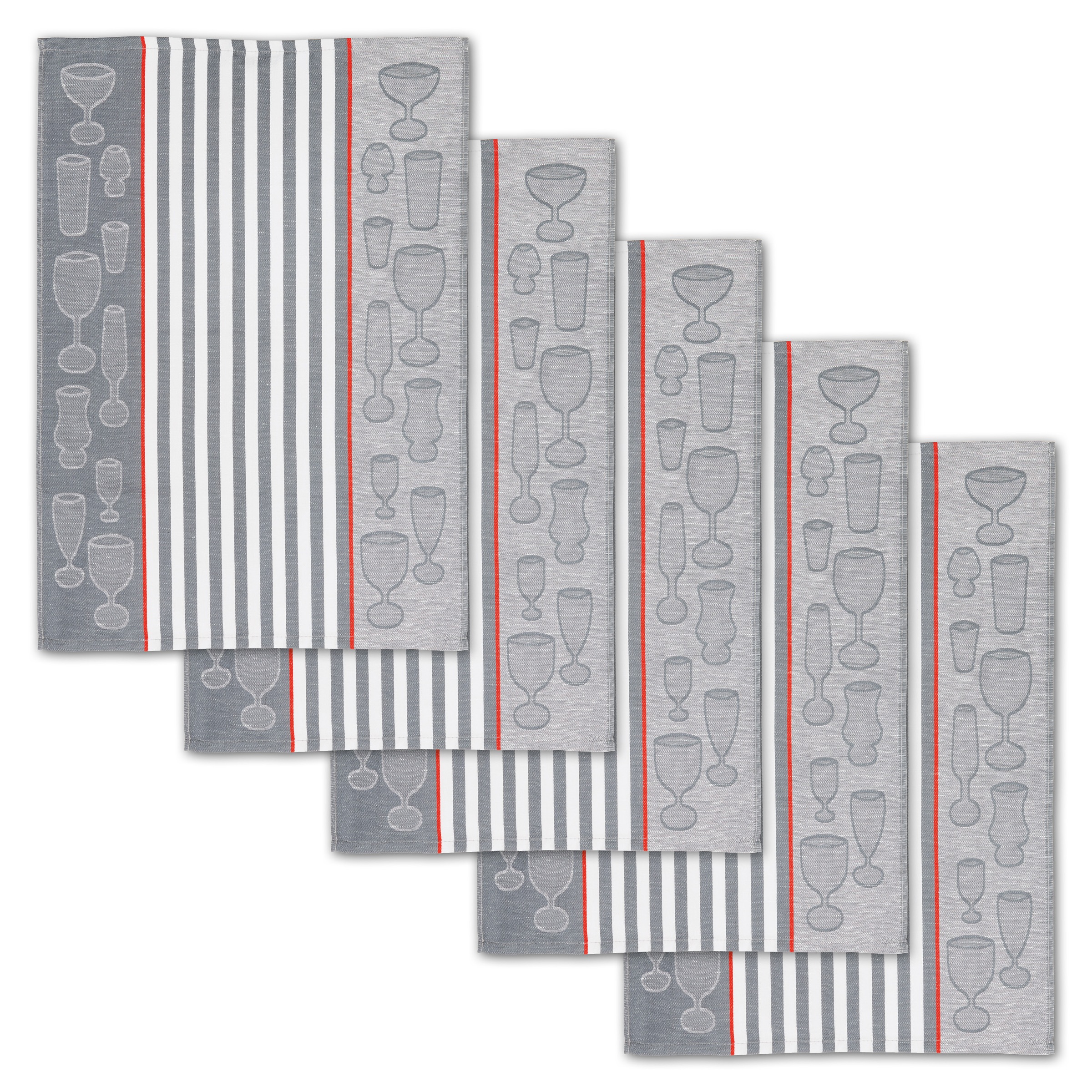 Dyckhoff Geschirrtuch »Gläser / Halbleinen«, (Set, 5 tlg.), mit Gläser & St günstig online kaufen