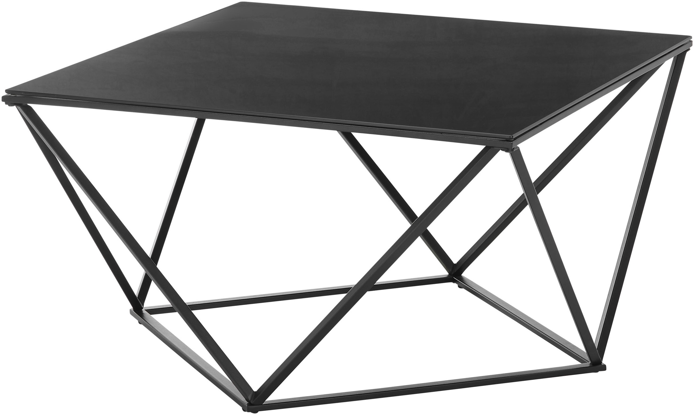 Stolkom Couchtisch »Senta Glastisch quadratisch schwarz, moderner Tisch BxH günstig online kaufen