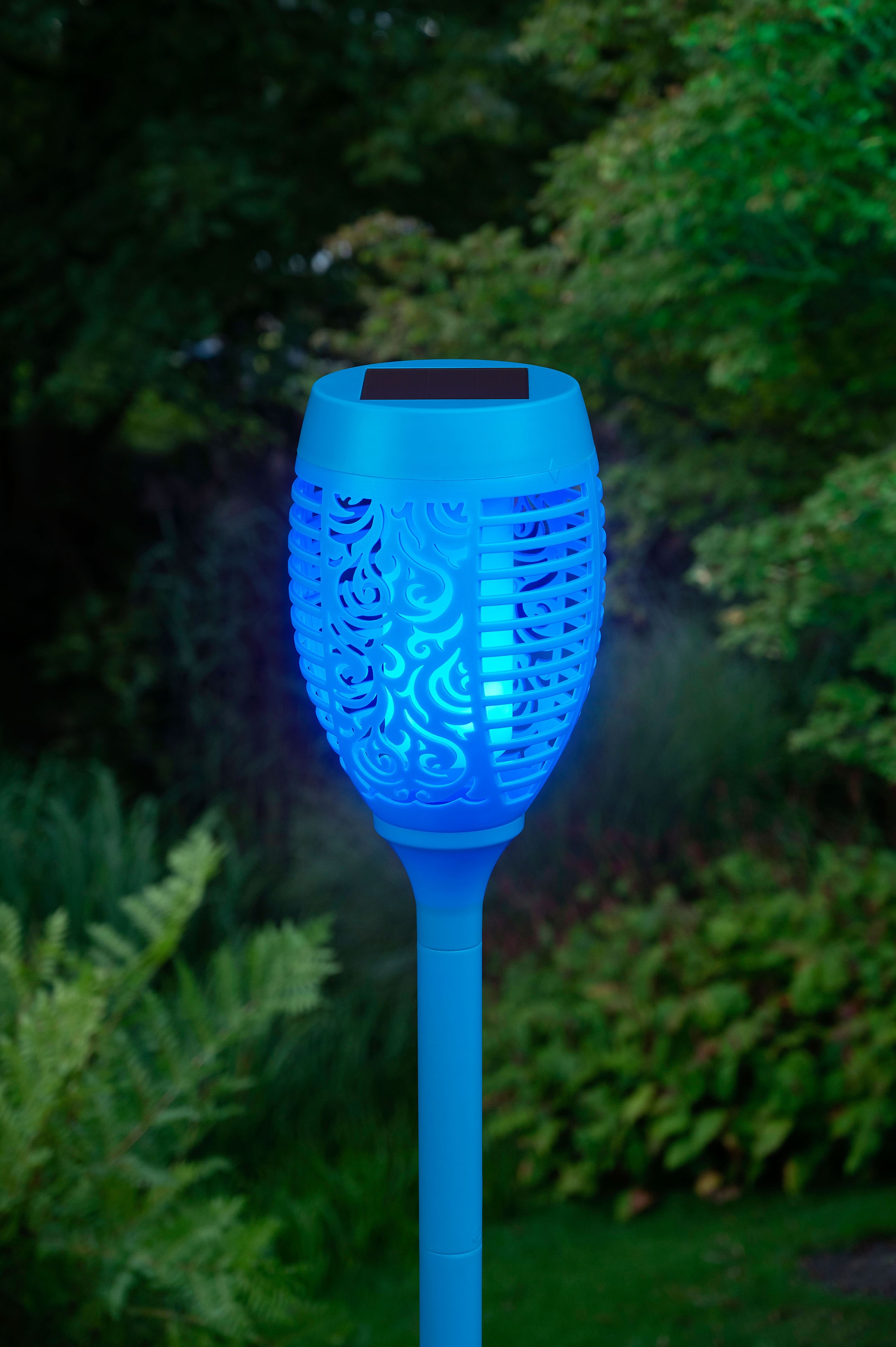 BONETTI LED Gartenfackel, Leuchtmittel LED-Modul | LED fest integriert, LED Solar Gartenfackel mit realer Flamme 3er Set