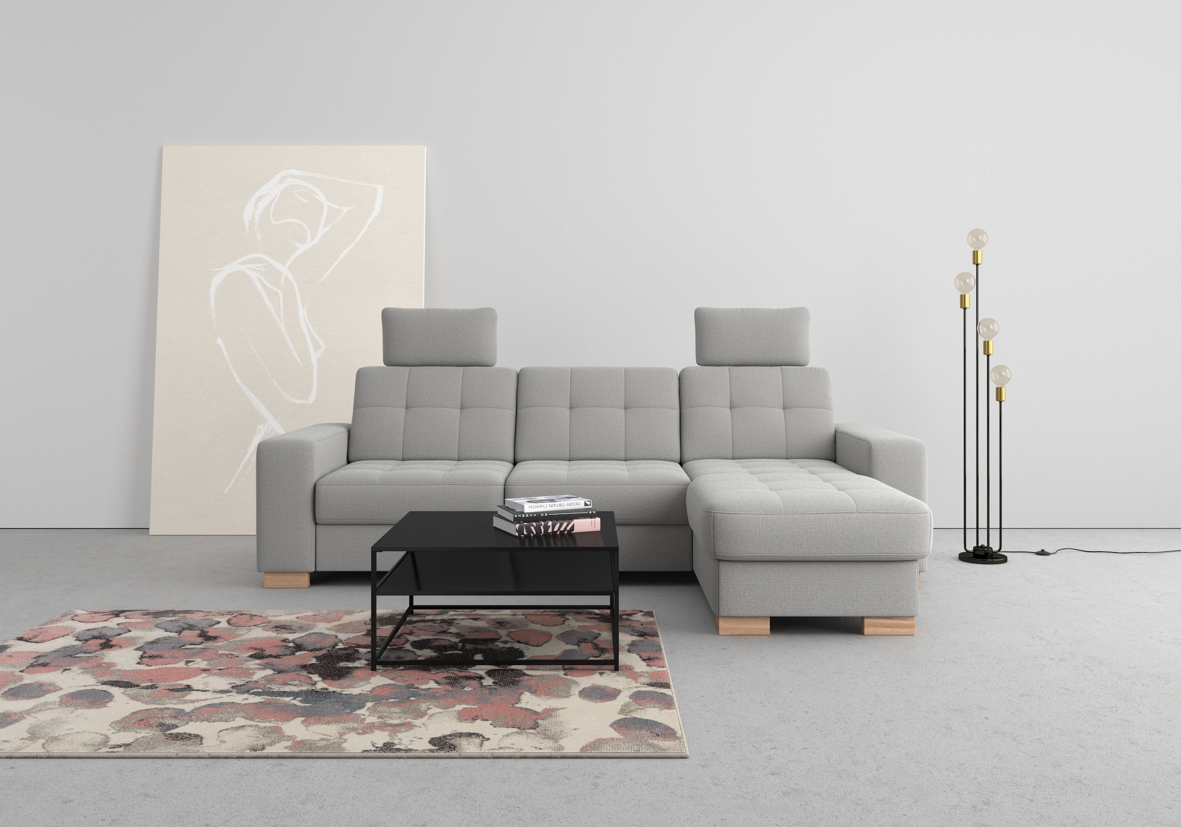 sit&more Ecksofa »Quincy L-Form« wahlweise mit Bettfunktion und Bettkasten günstig online kaufen