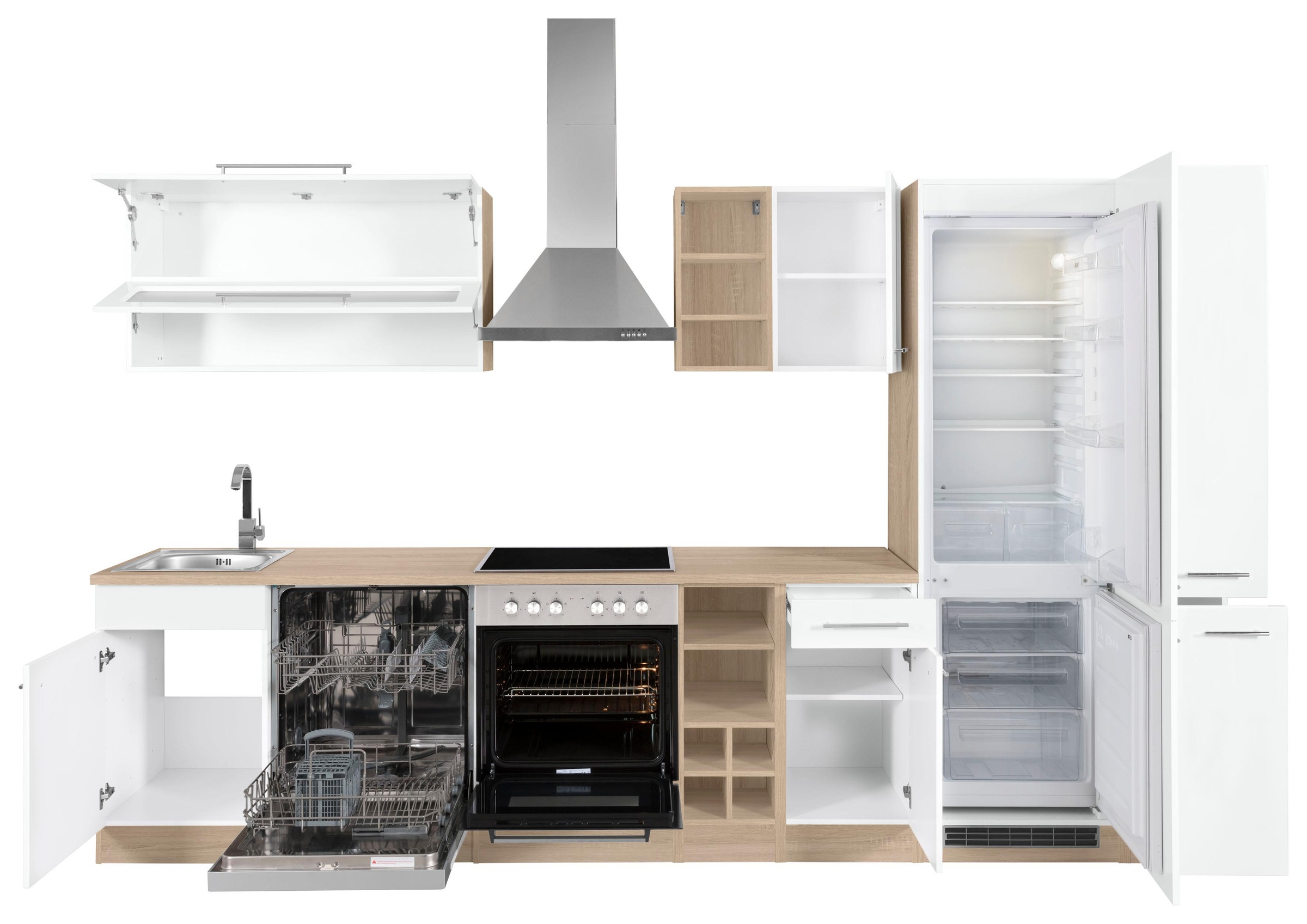 KOCHSTATION Küchenzeile »KS-Eton«, mit E-Geräten, Breite 330 cm