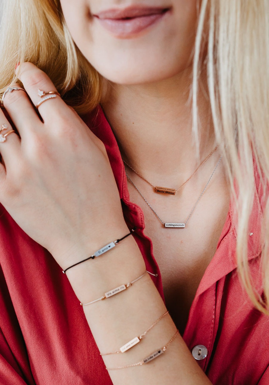 5. Bild von Julie Julsen Armband »CUBE, ROTVERGOLDET, »ICH LIEBE DICH«, JJBR0448.2«