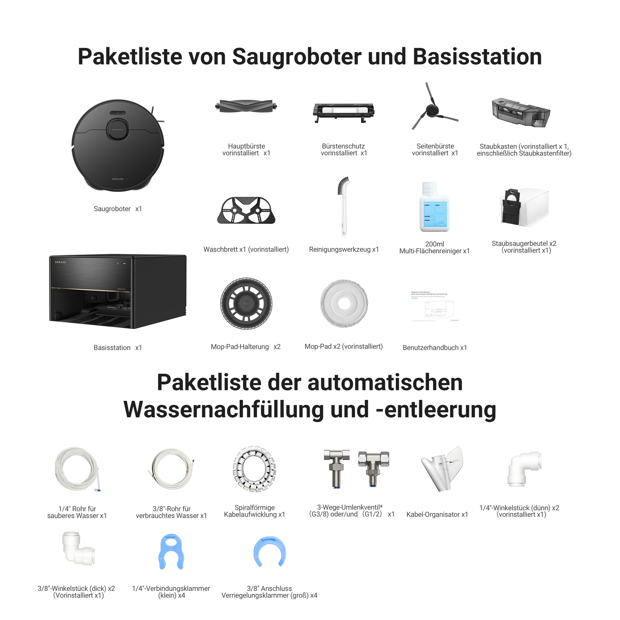 Dreame Saugroboter »Dreame X40 Master mit Wischfunktion«, 12.000Pa Saugkraft, 8-in-1-Basisstation mit automatischer Wartung