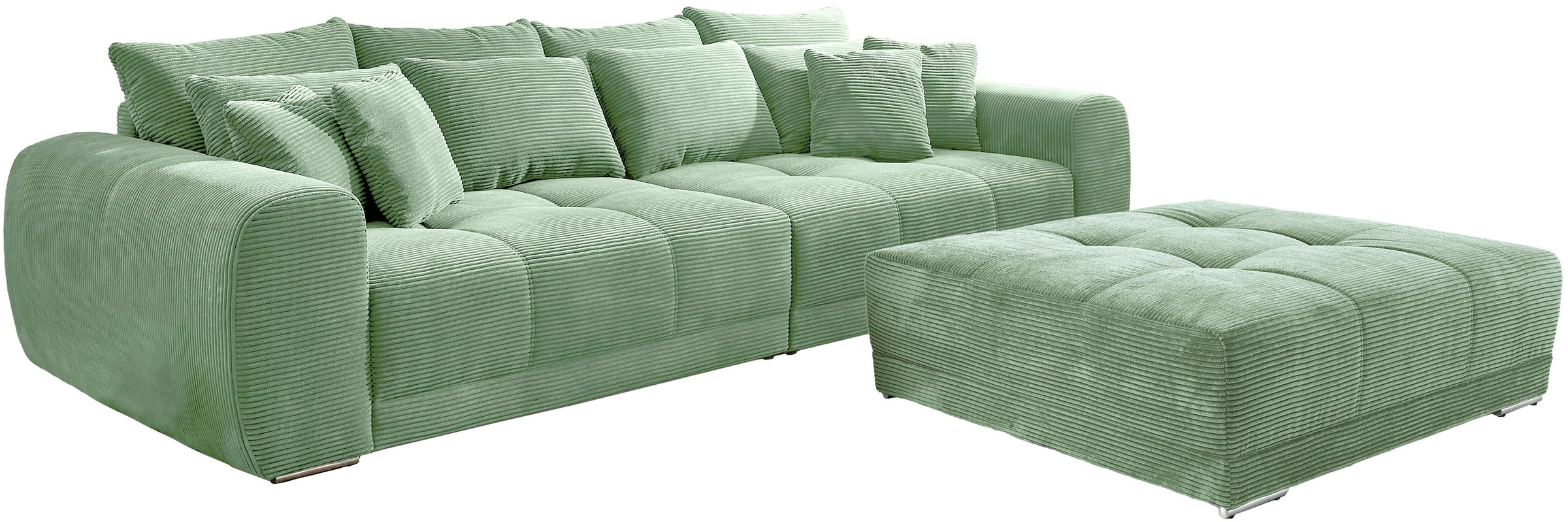Jockenhöfer Gruppe Big-Sofa »Moldau, B. 306 cm, mit Federkernpolsterung, Liegefläche 120x240 cm« Mega-Sofa im XXL-Format, mit 8 Rückenkissen und 4 Zierkissen