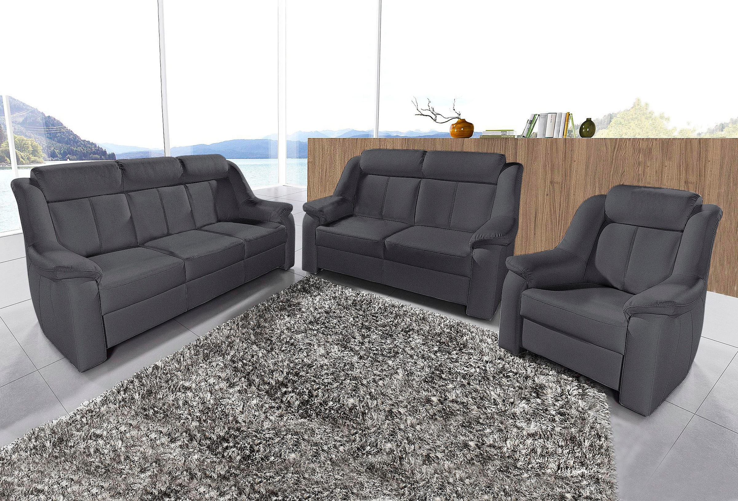 sit&more Polstergarnitur »Basel«, Set, bestehend aus 3-Sitzer + 2-Sitzer + günstig online kaufen
