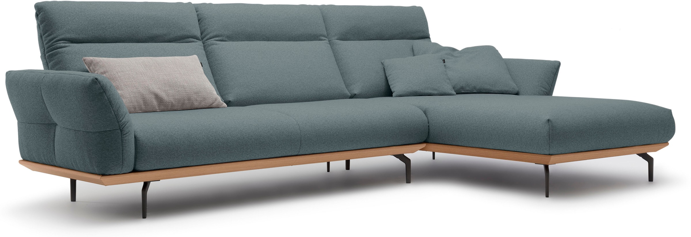 Creation BY ROLF BENZ Ecksofa »CR.460«, Sockel in Eiche, Winkelfüße in Umbr günstig online kaufen