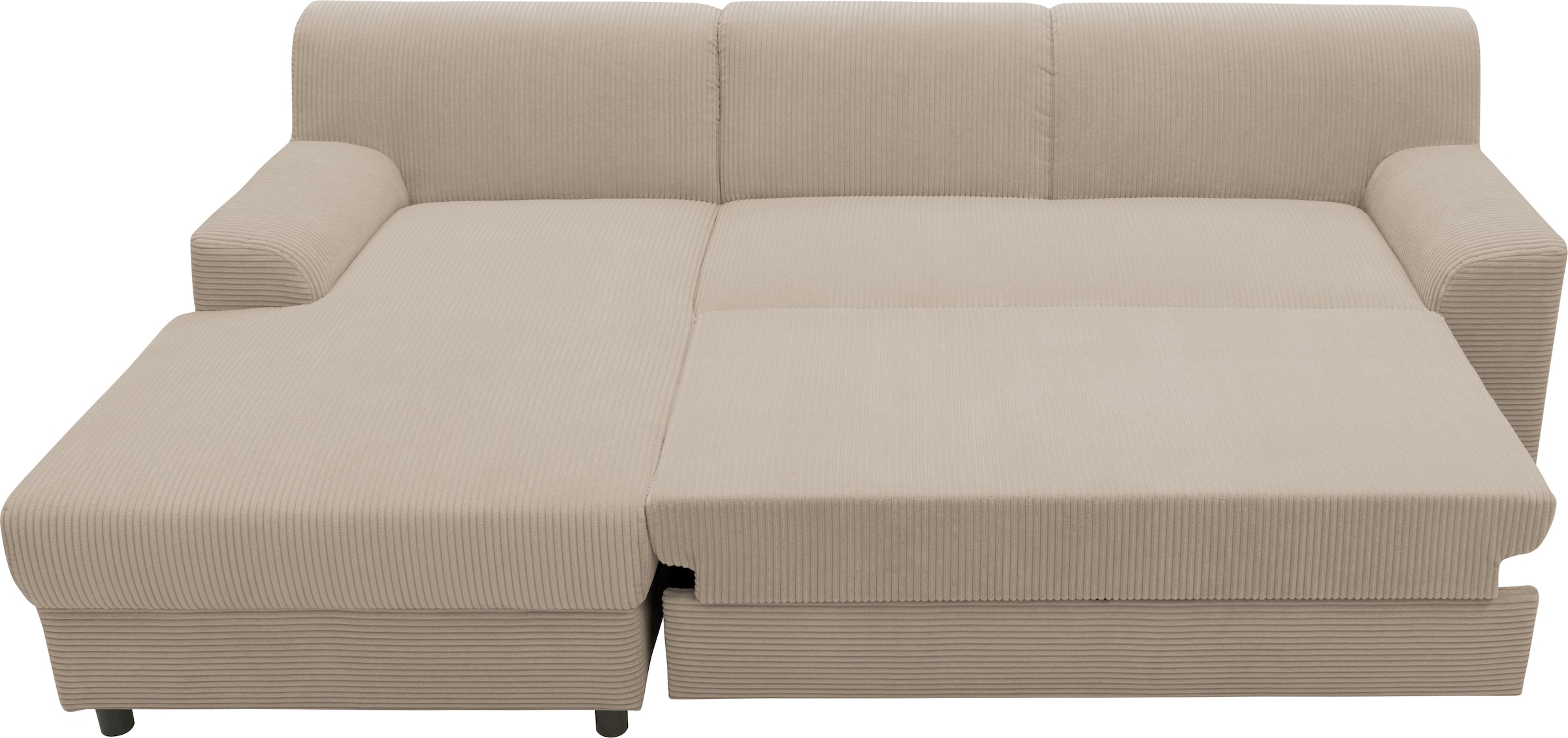 INOSIGN Ecksofa »Turah 2, L-Form, in Cord u. wasserabweisender Microfaser, Federkern«, B/T/H: 241/146/79 cm, incl. Zierkissen, wahlweise mit Bettfunktion