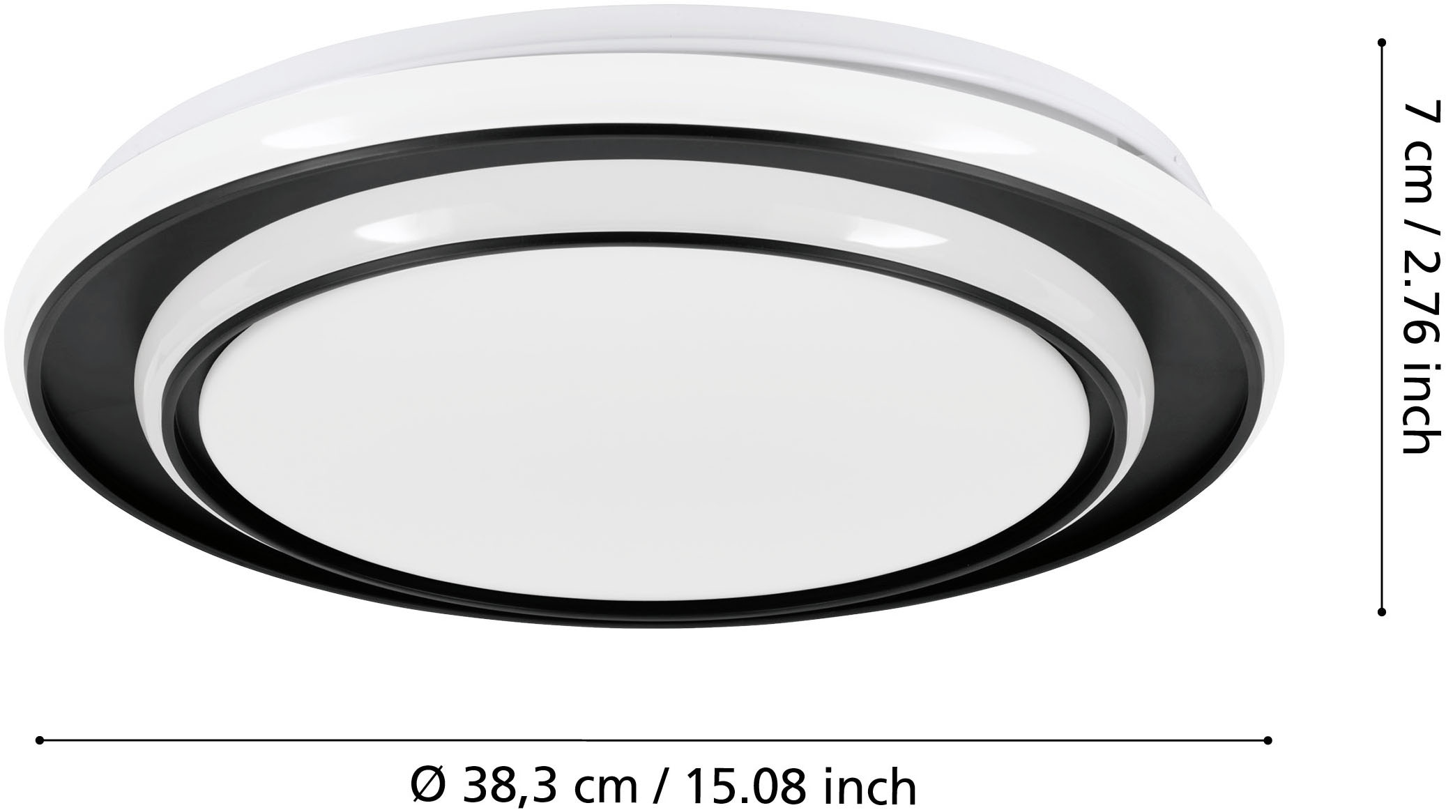 EGLO LED Deckenleuchte »MOSCHETTA Deckenlampe - Stahl - LED - 24W - IP20« LED-Modul 1 Stk. Kaltweiß | Neutralweiß | Warmweiß Wohzimmerlampe, Esszimmerlampe, Flur, Schlafzimmer, H7 x Ø40 cm