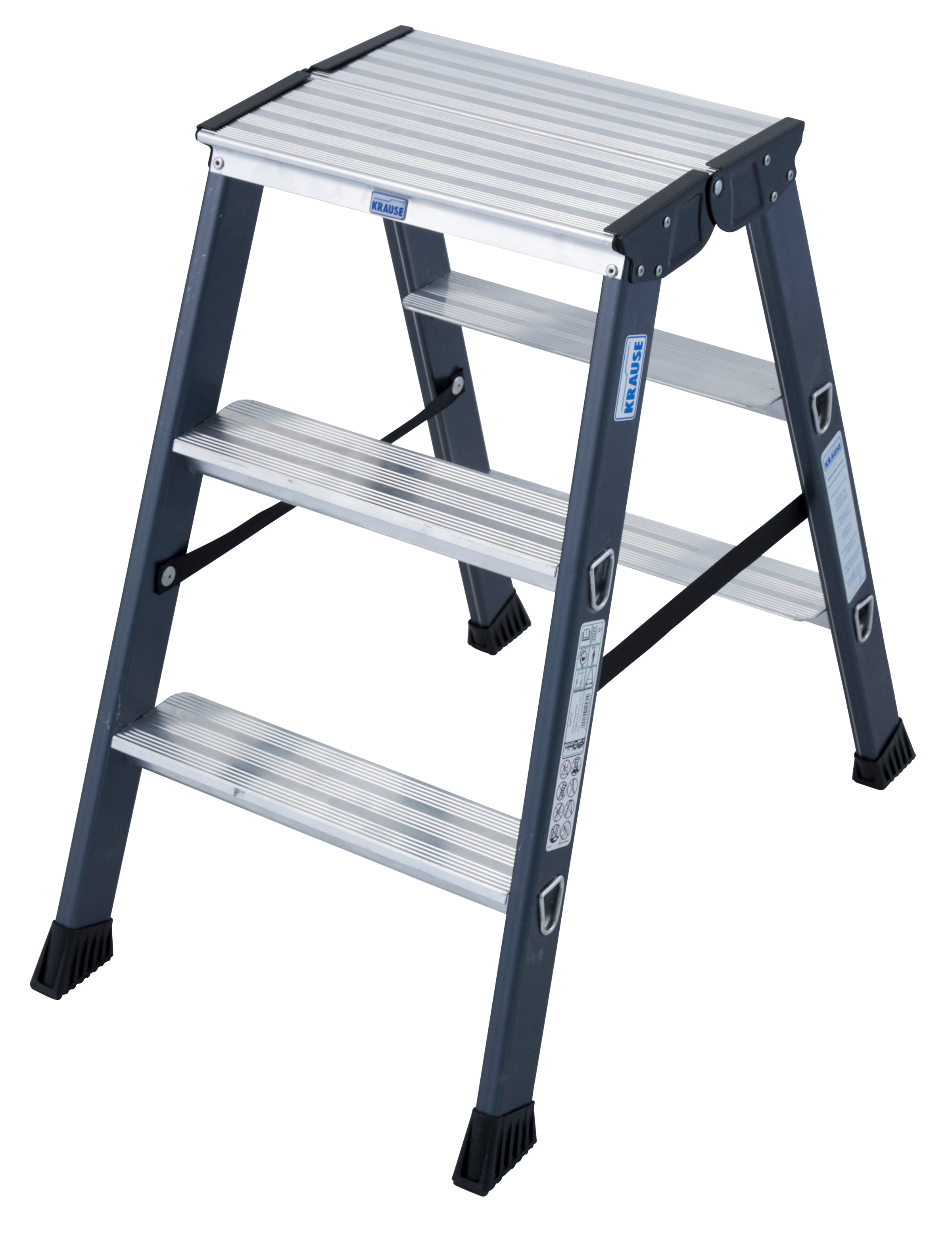 KRAUSE Doppelleiter »SePro D« Alu eloxiert, 2x3 Stufen, Arbeitshöe ca. 220 cm