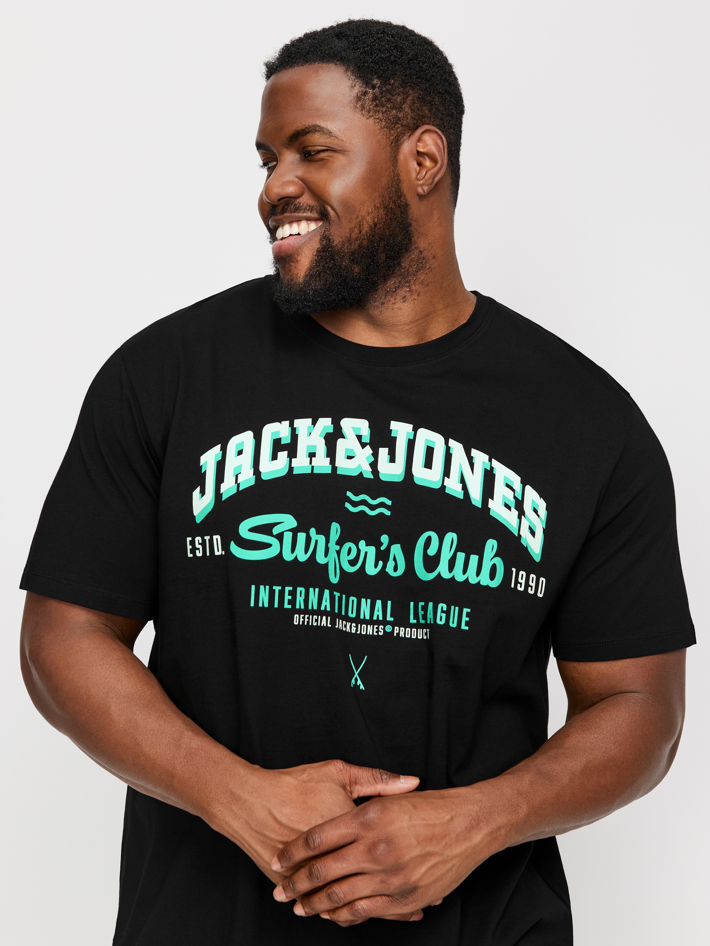 Jack & Jones PlusSize T-Shirt »JJELOGO TEE SS O-NECK 2 COL AW24 S PLS«, mit Frontprint