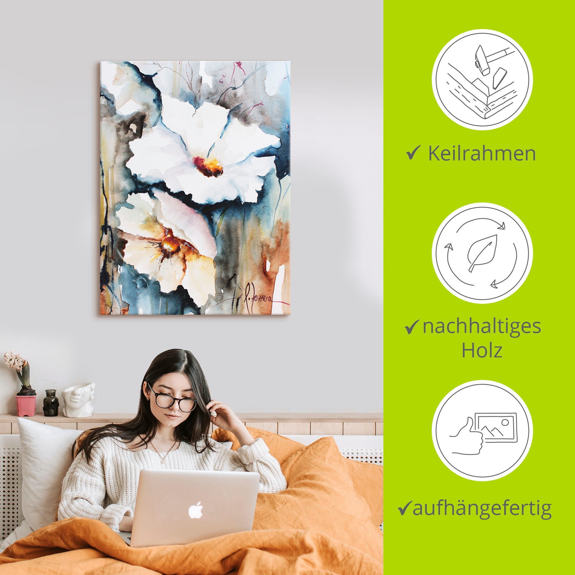 Artland Wandbild »Aquasblüten II«, Blumen, (1 St.), als Alubild, Outdoorbild, Leinwandbild, Poster in verschied. Größen