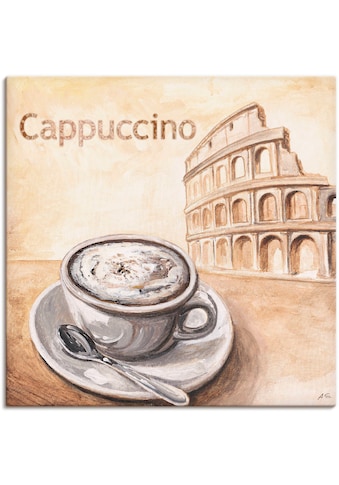 Wandbild »Cappuccino in Rom«, Kaffee Bilder, (1 St.)