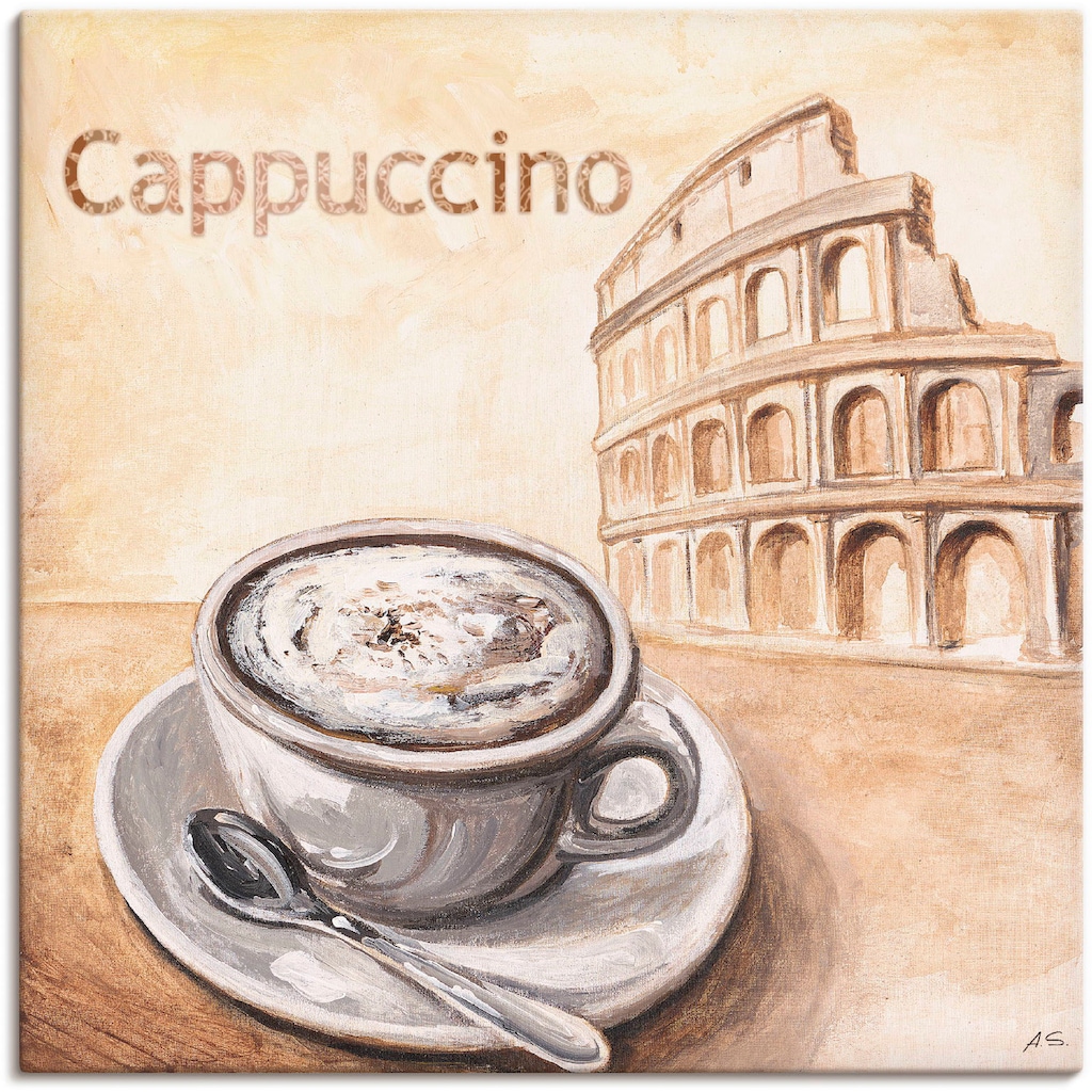Artland Wandbild »Cappuccino in Rom«, Kaffee Bilder, (1 St.)