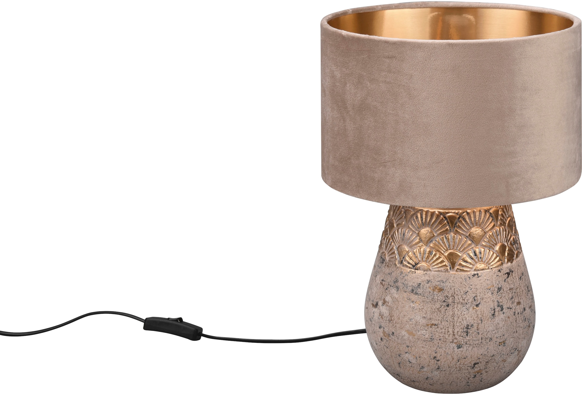 TRIO Leuchten Schreibtischlampe »Kiran«, 1 flammig-flammig, Keramik  Tischleuchte mit Samtschirm Schnurschalter exkl 1xE27 max 60W online  bestellen