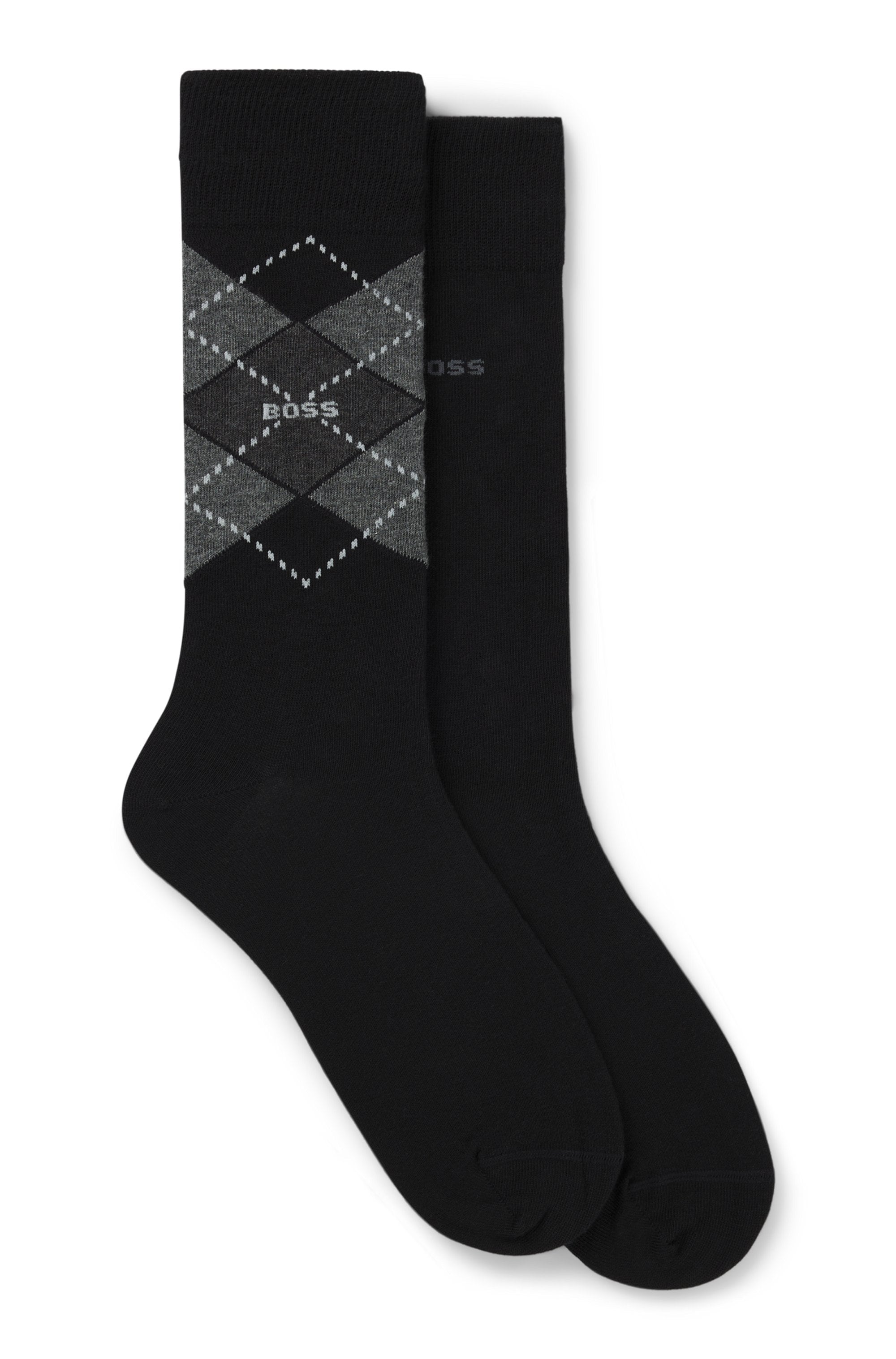 BOSS Socken »2P RS Argyle CC« Packung, 2er Pack, 2 Paar tlg. mit BOSS Schriftzug