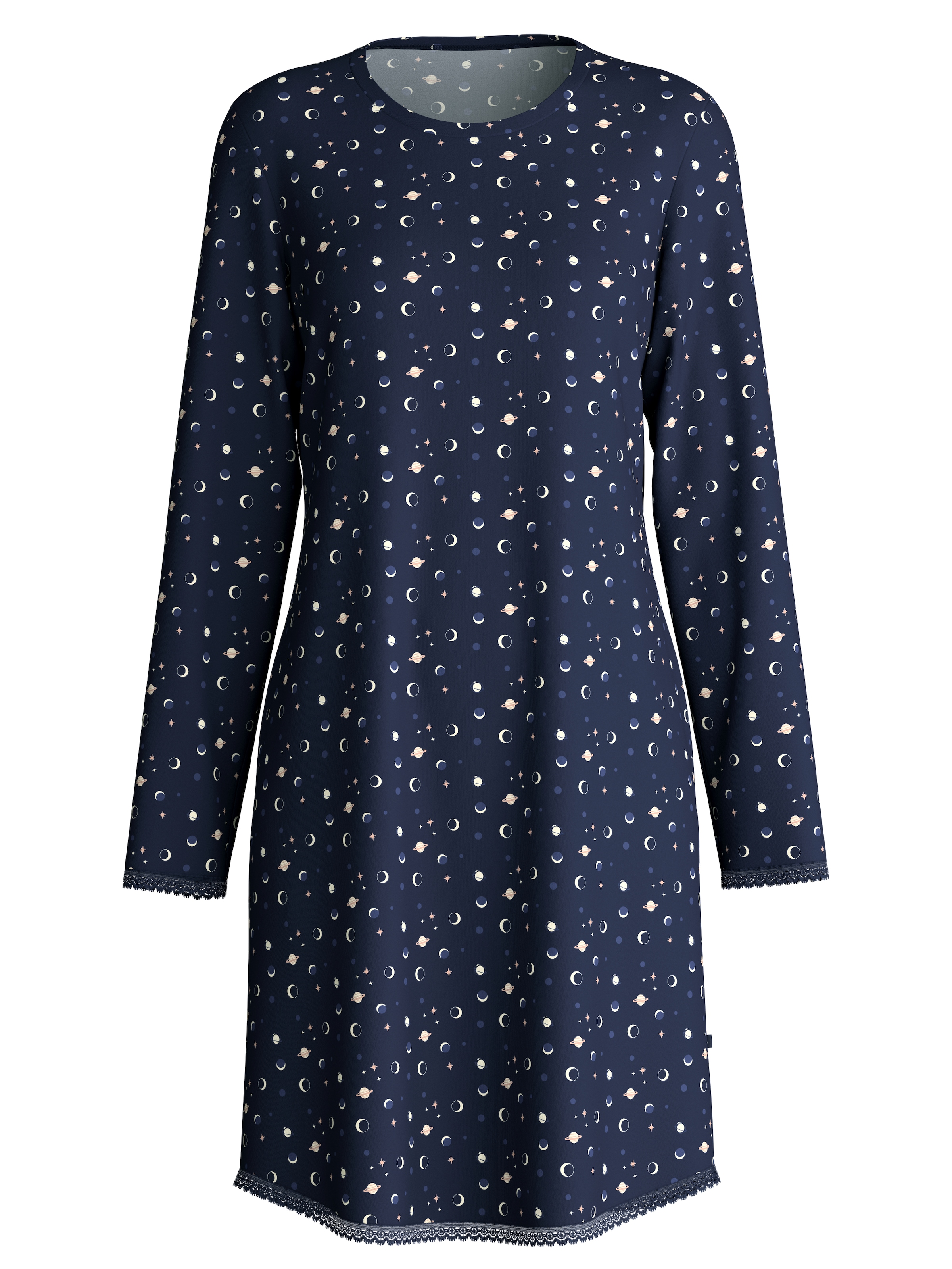 CALIDA Nachthemd »Flower Nights«, bequem, Pure Cotton, Langarm, Knopfleiste, Rundhals-Ausschnitt