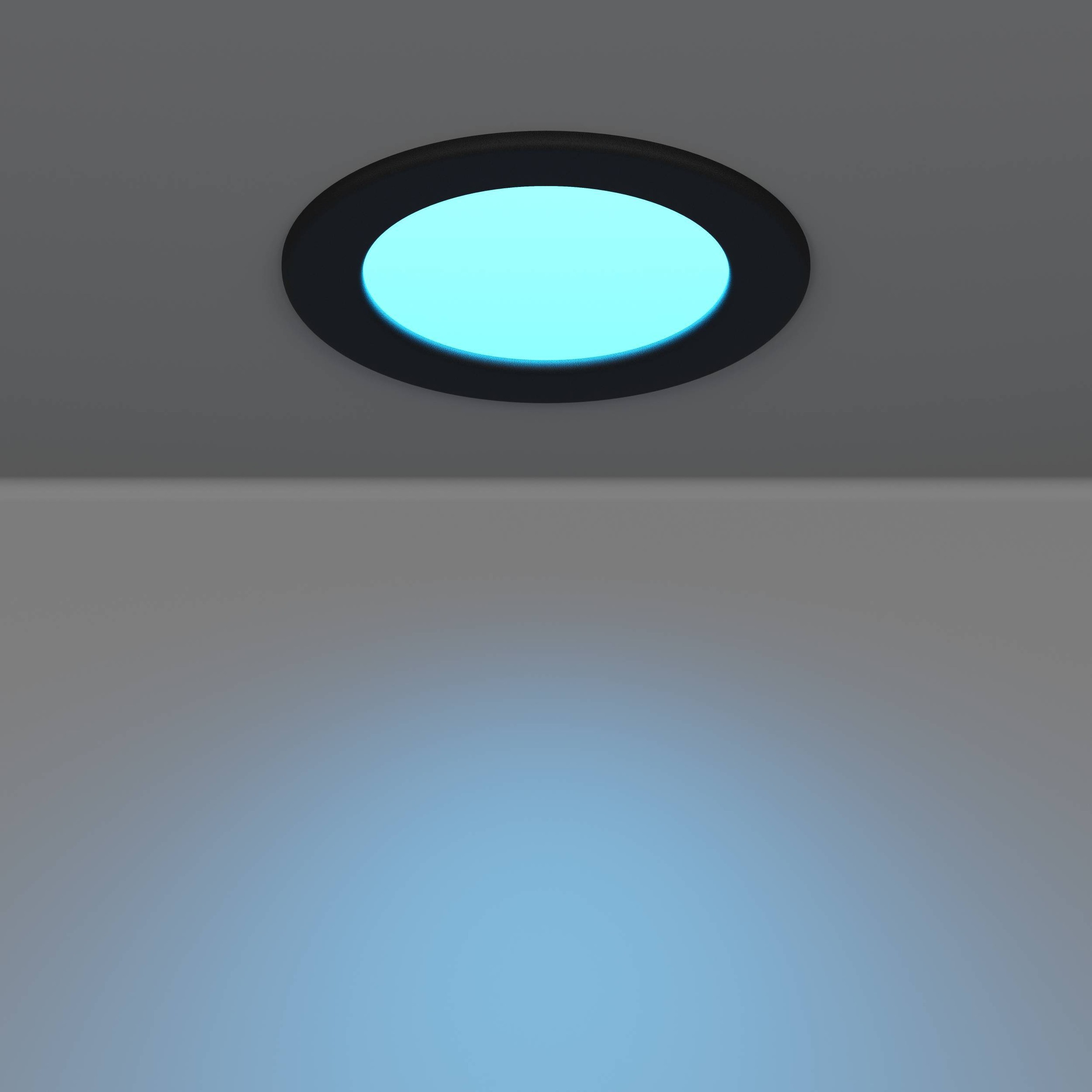 EGLO Einbauleuchte »Fueva 6-Z Deckenlampe, ZigBee, App und Sprachsteuerung, Badlampe, IP44« LED-Modul 1 Stk. Kaltweiß | RGB Einbauleuchte - Ø12 x ET40 cm - schwarz - 5W inkl.