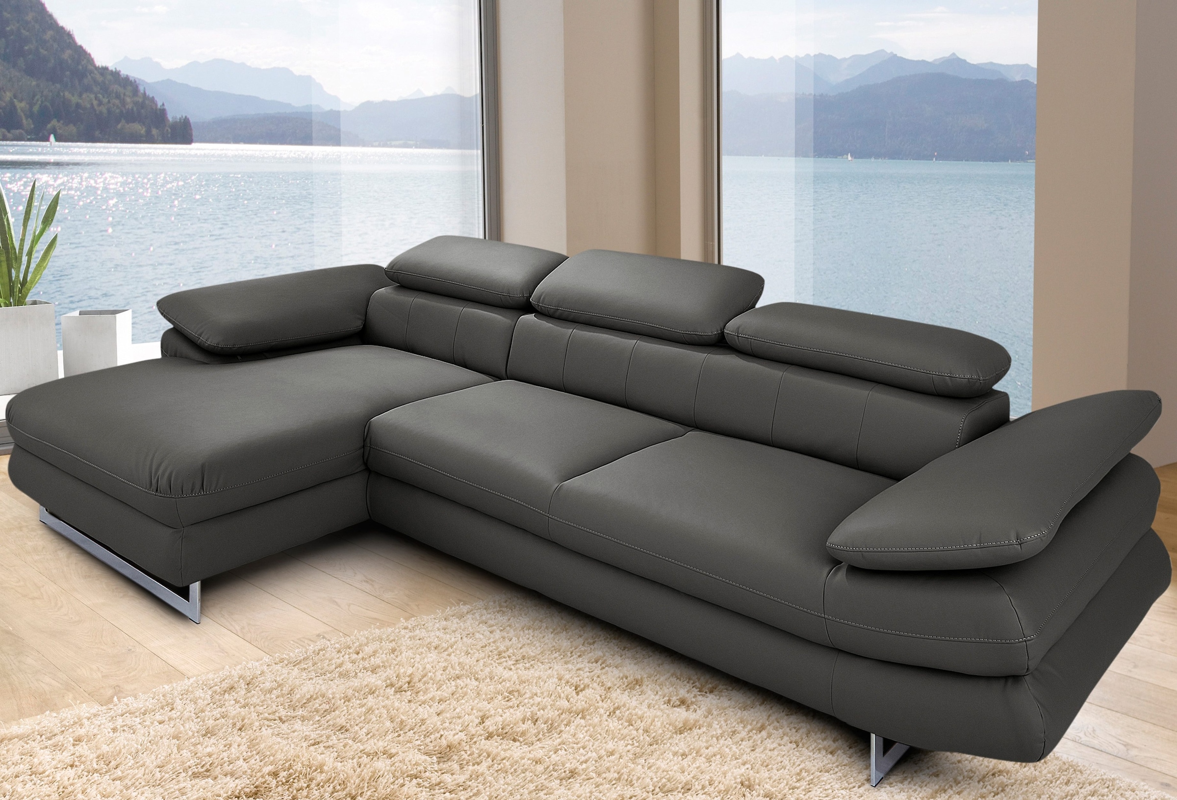 INOSIGN Ecksofa »Solution L-Form«, mit Arm- & Kopfteilverstellung, wahlweis günstig online kaufen