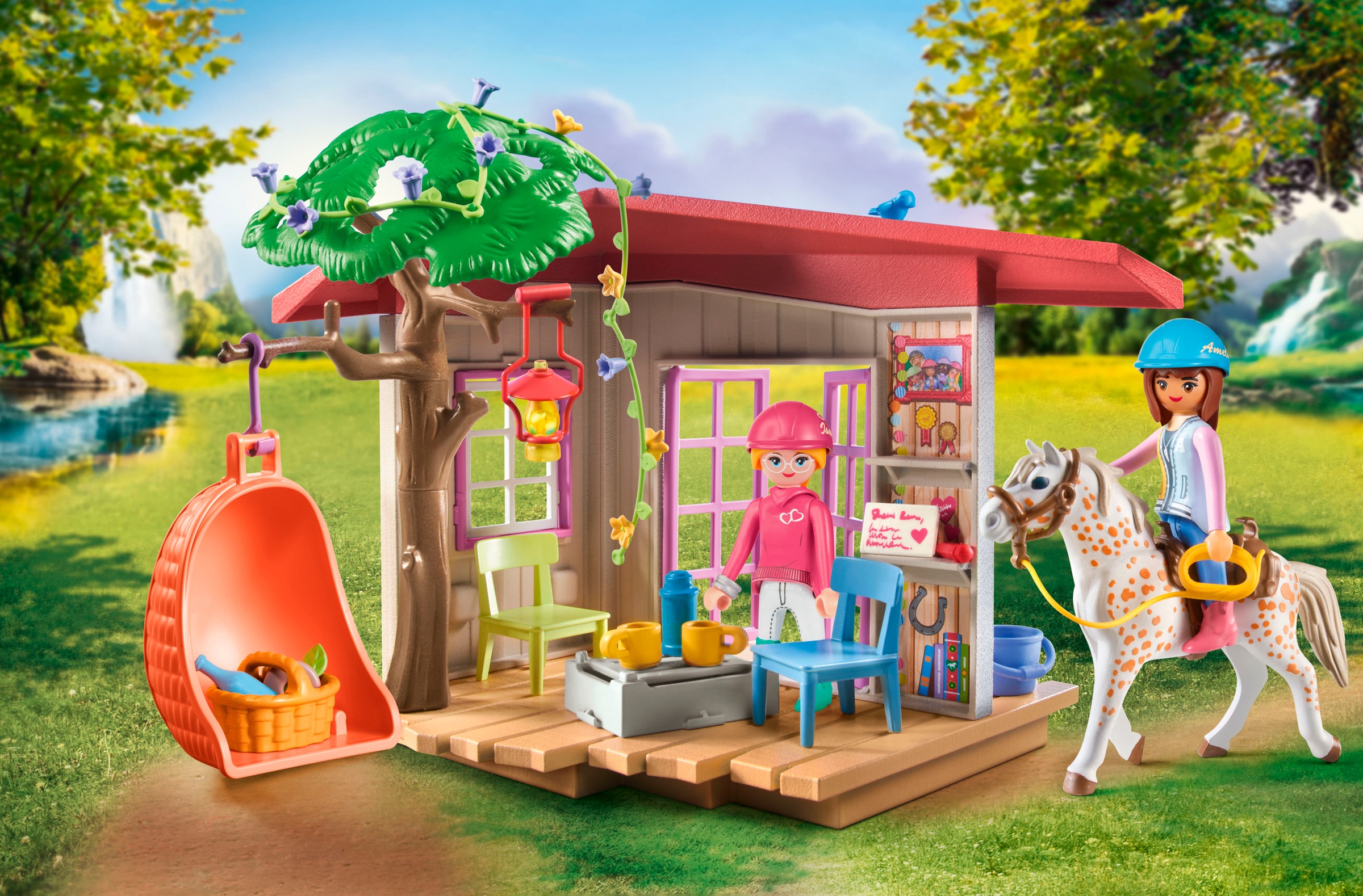 Playmobil® Konstruktions-Spielset »Geheimes Clubhaus für Pferdefans (71638), Horses of Waterfall«, (63 St.), Made in Europe