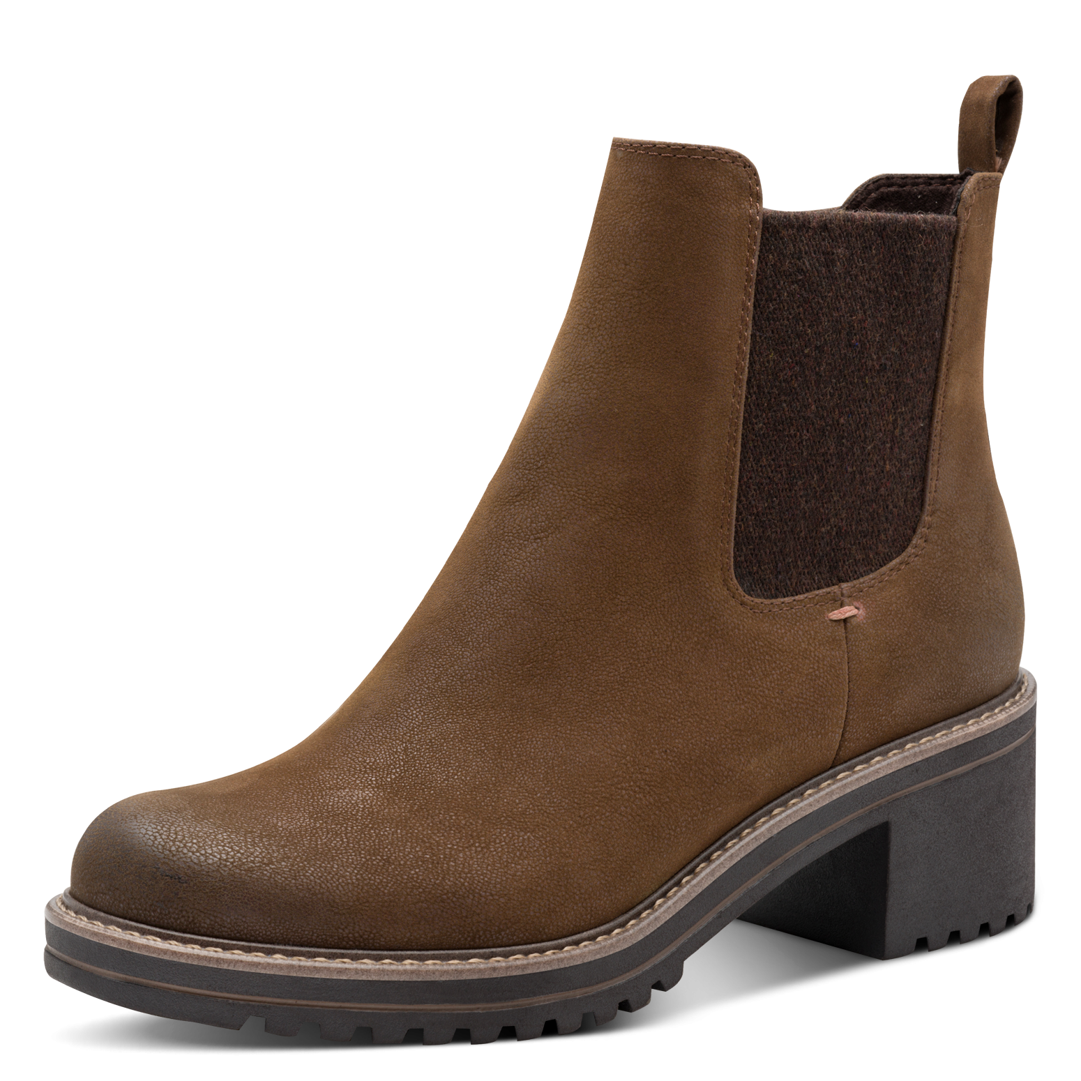 MARCO TOZZI Chelseaboots, Blockabsatz, Stiefelette in veganer Verarbeitung