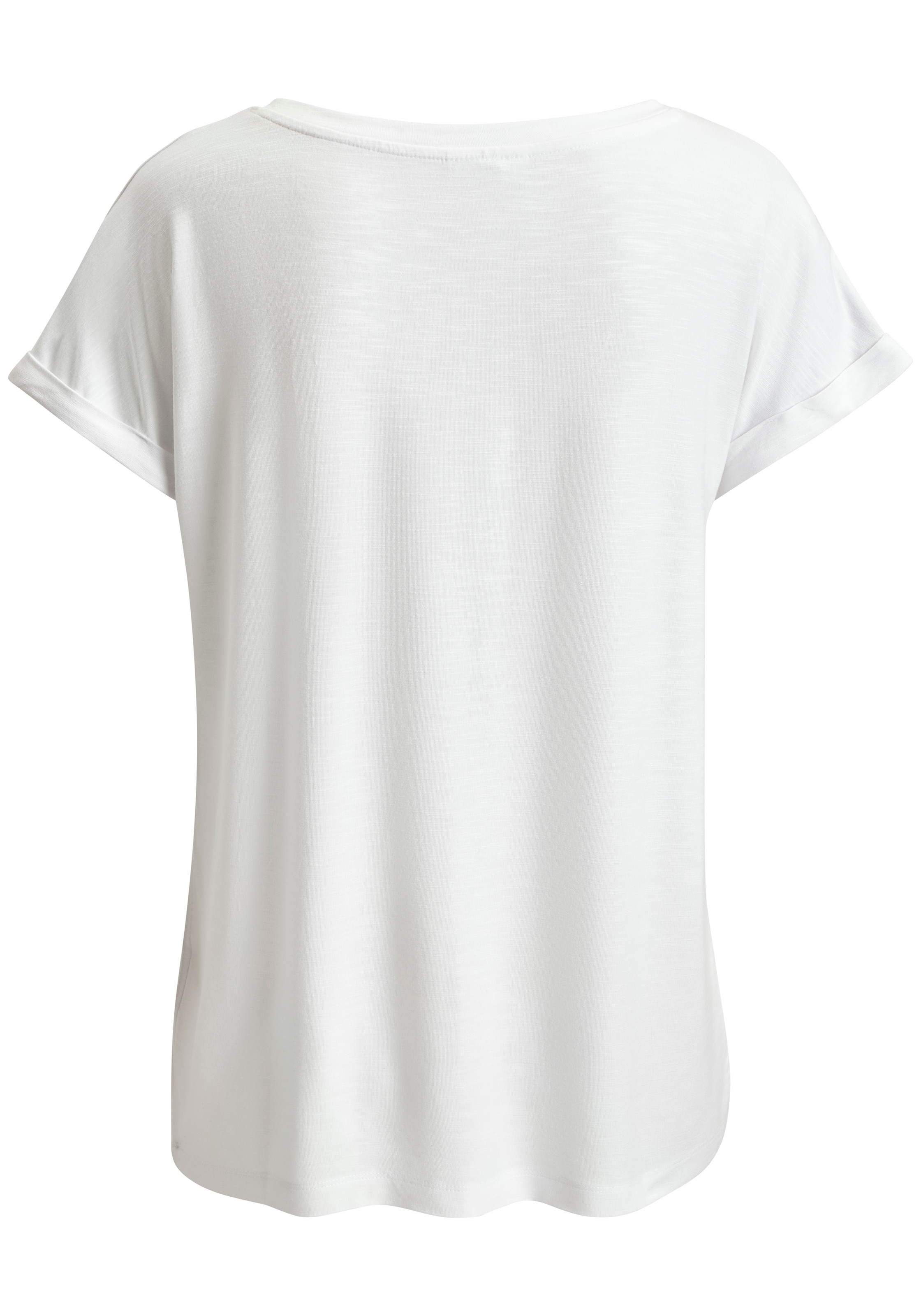 Beachtime V-Shirt »mit fixiertem Ärmelumschlag« 1 aus luftiger Viskose-Qualität