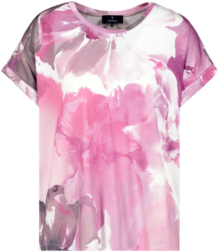 Monari Rundhalsshirt, mit Blumendruck