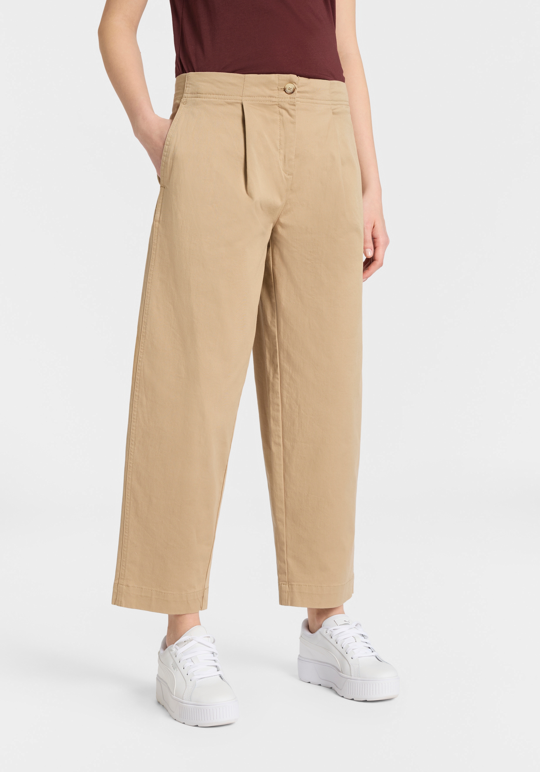 BOSS ORANGE Chinohose »Taquina Premium Damenmode«  in lockerer Passform, Barrel Fit