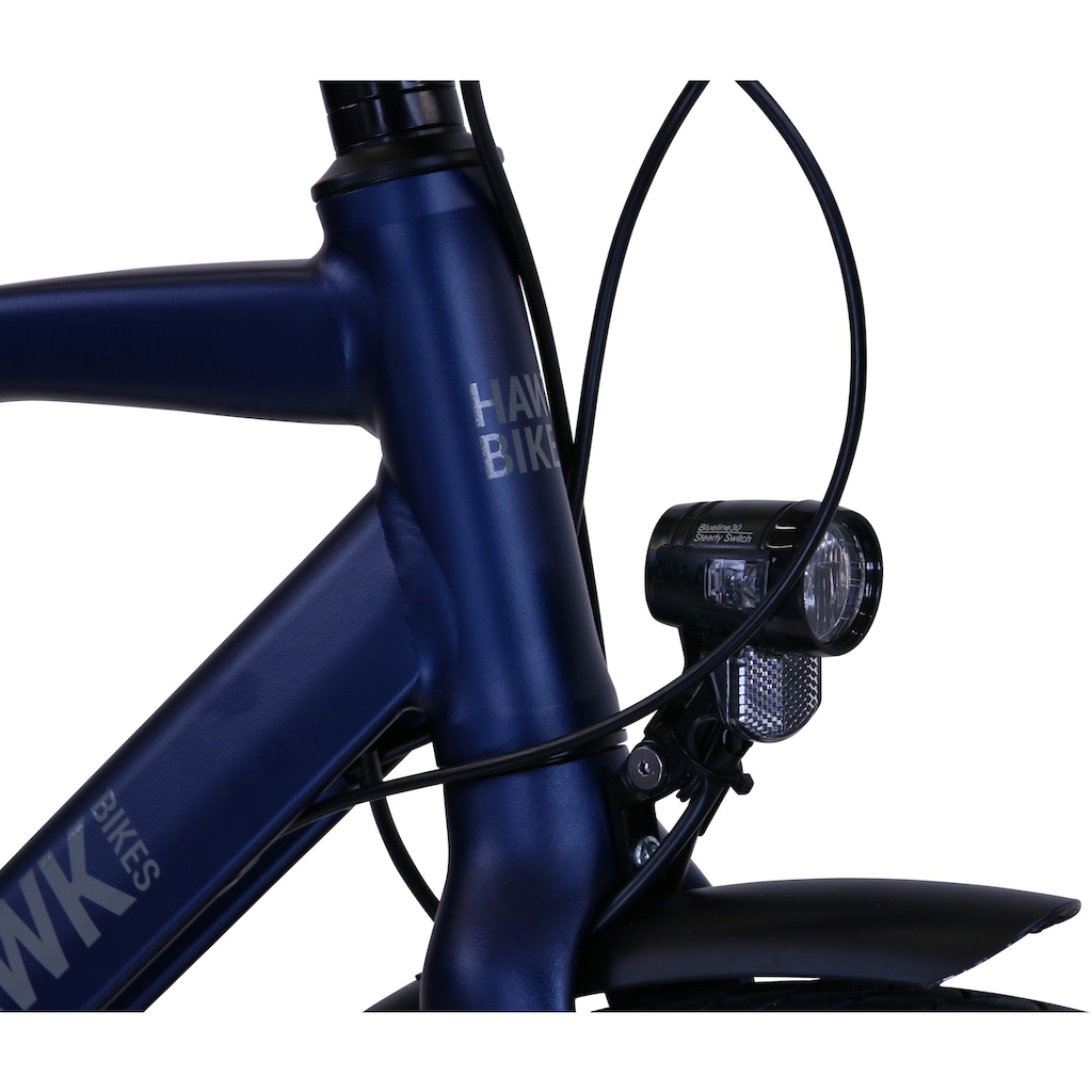 HAWK Bikes Trekkingrad »HAWK Trekking Gent Super Deluxe Ocean Blue«, 8 Gang, Shimano, Nexus Schaltwerk