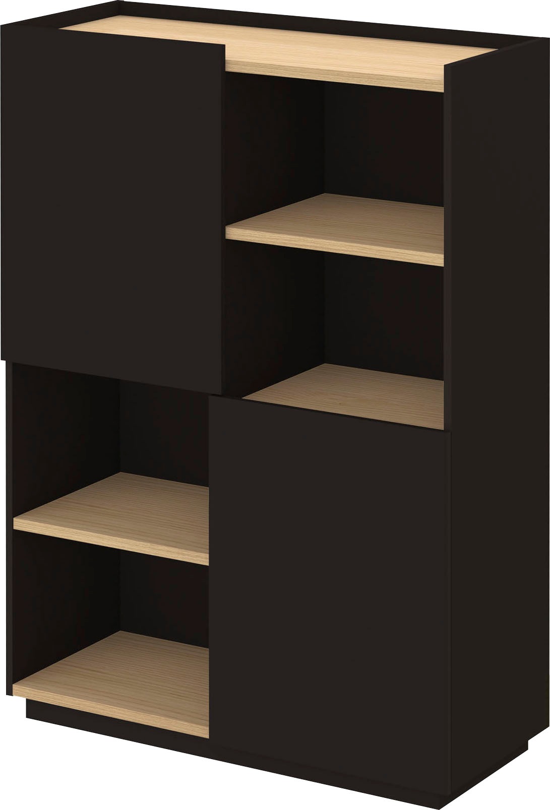 TemaHome Highboard »Nina«, Stauraumschrank aus Echtholzfurnier mit Metallfüssen, Breite 100 cm