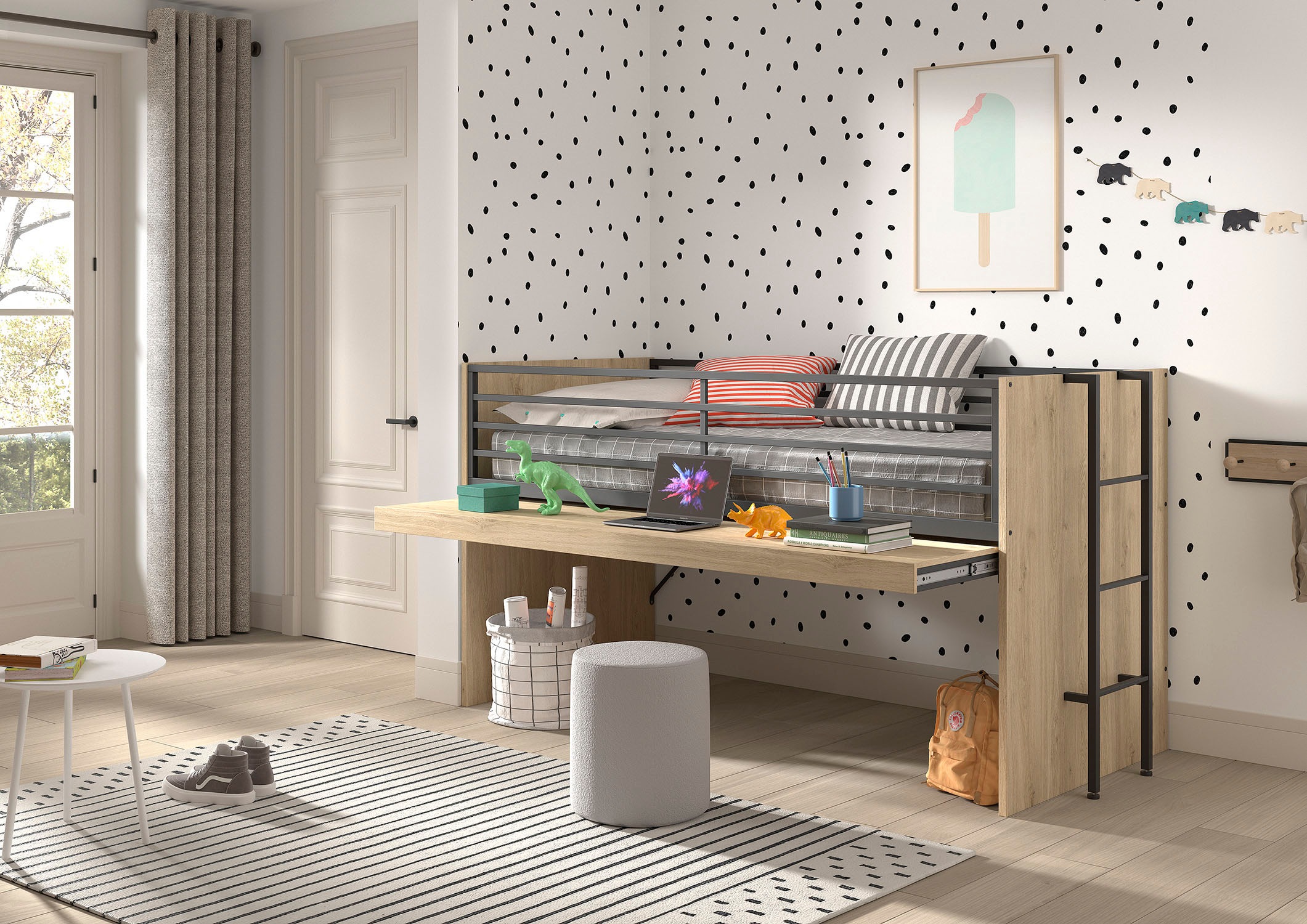 Vipack Hochbett »Sam, schlafen und arbeiten in einem, wahlweise Eiche- oder günstig online kaufen