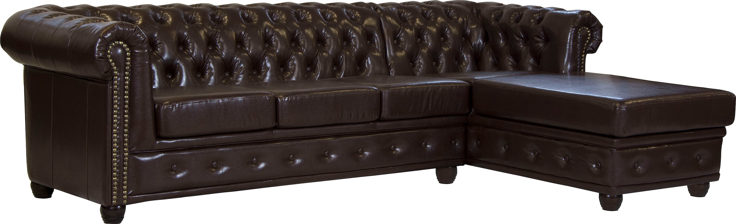 Home affaire Chesterfield-Sofa "Rysum L-Form", Chesterfield-Optik mit Ottom günstig online kaufen