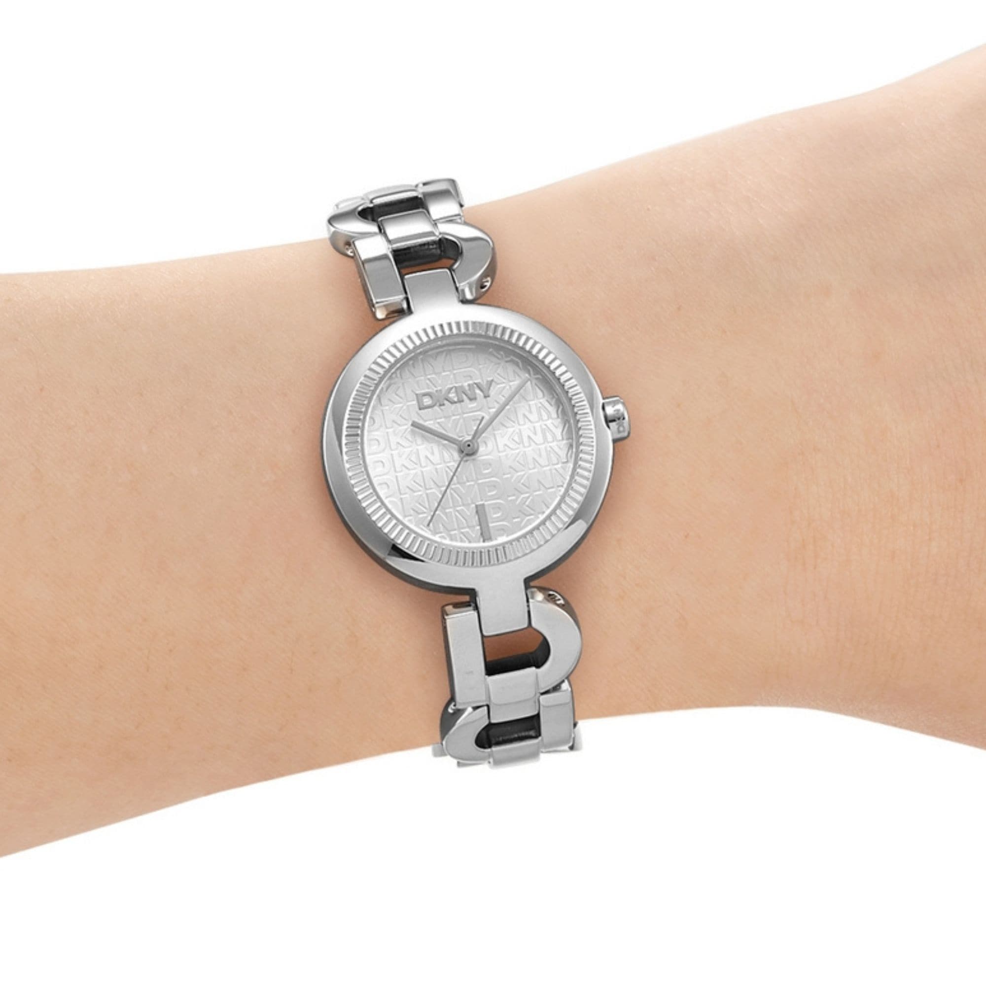 DKNY Quarzuhr »Open Link Watch« Armbanduhr, Damenuhr, Edelstahlarmband, analog