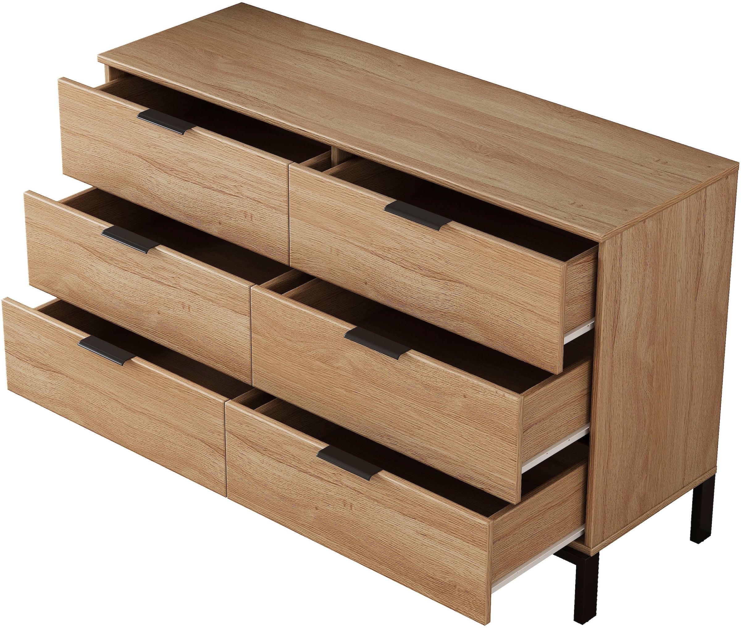 OTTO home Kommode »Jorinde« Melaminoberfläche, flexibler Stauraum und robustes Metallgestell