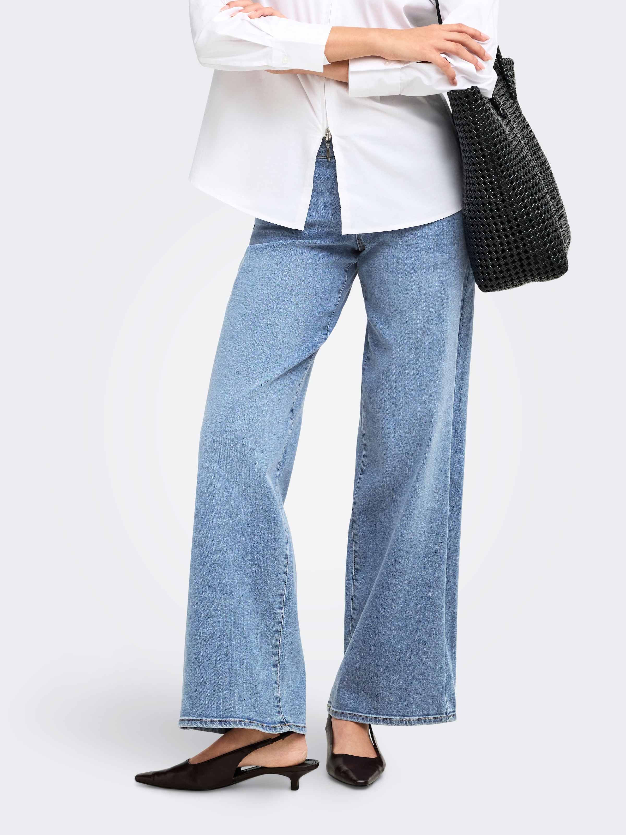 ONLY Weite Jeans »ONLLILO REG WIDE DNM PIM BF« Baumwollmischung, wide fit