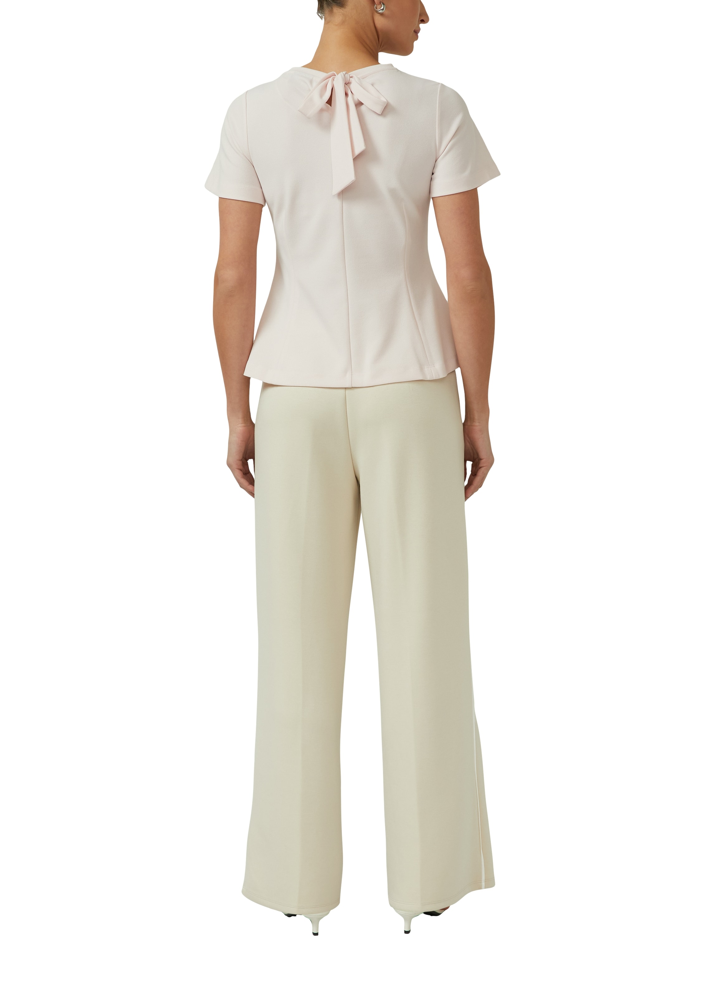 s.Oliver BLACK LABEL Kurzarmshirt mit ausgestelltem Rumpfabschluss