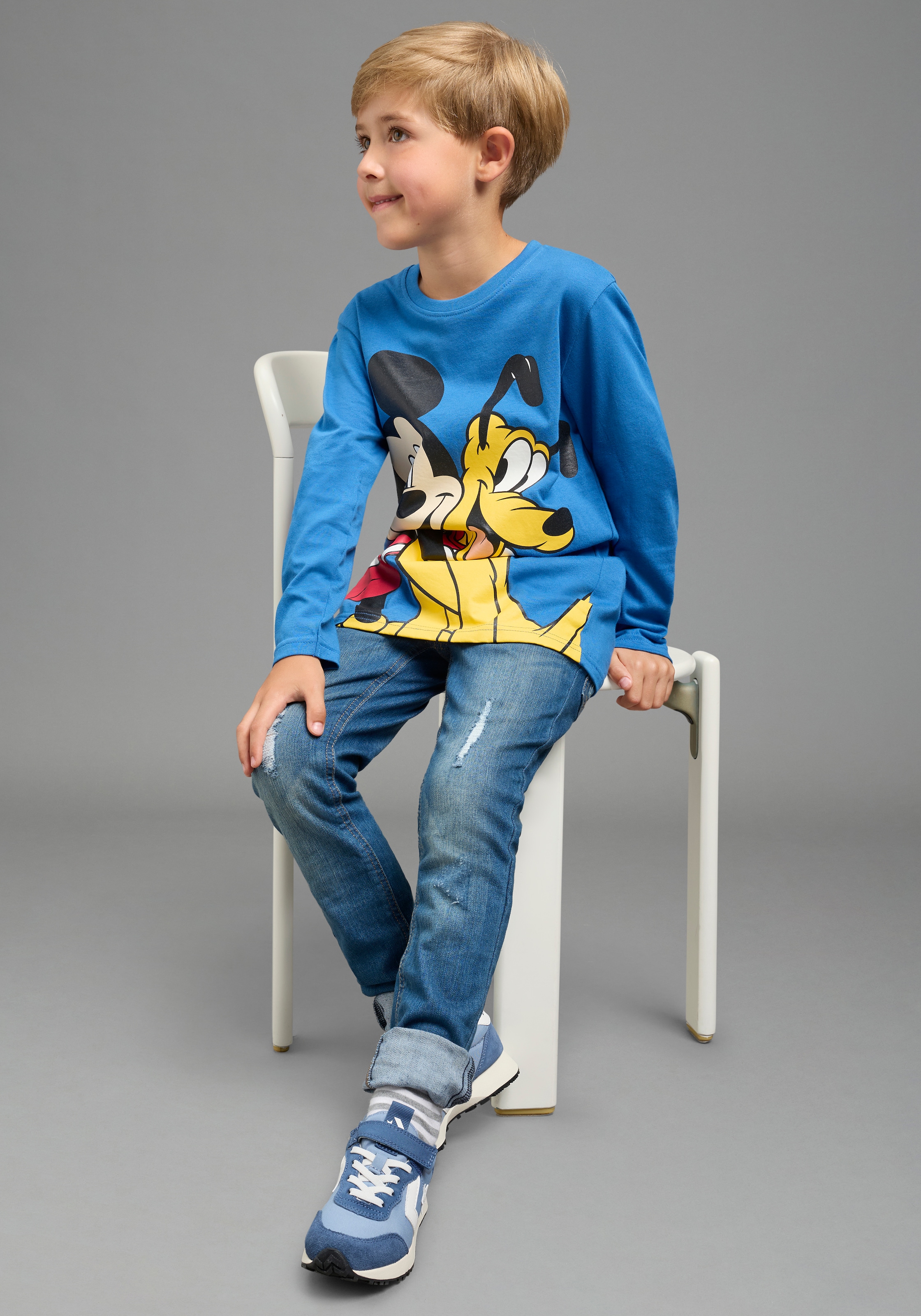 KIDSWORLD Langarmshirt »Mickey&Goofy Shirt, Disney« Disney-Shirt, Langarm, bedruckte Optik, für Kinder