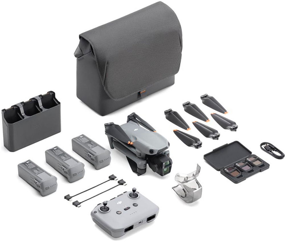 DJI Drohne »Air 3S Fly More Combo (DJI RC-N3)«, (DJI RC-N3 Fernsteuerung, 3 Akkus, Ladestation und Umhängetasche)