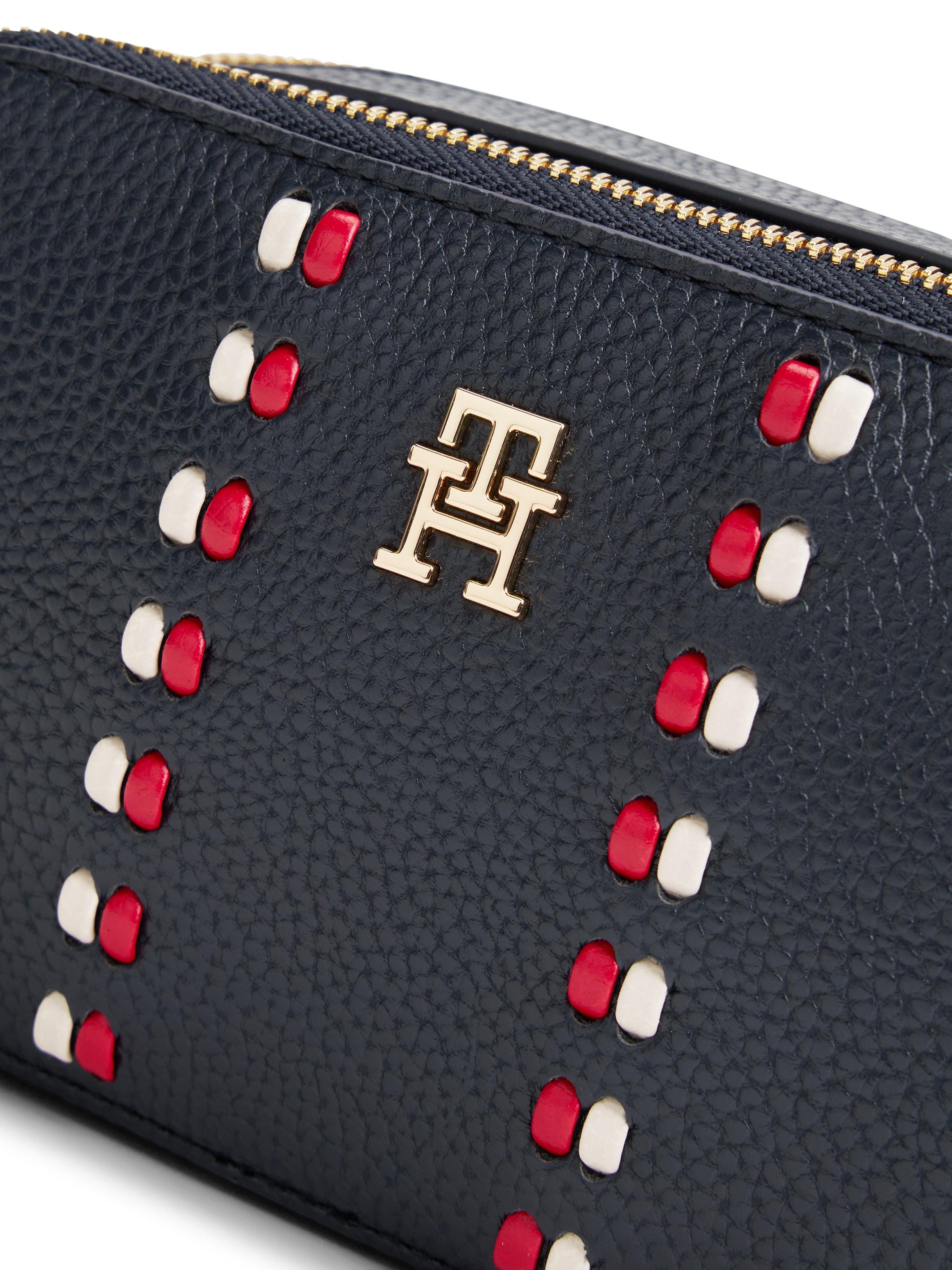 Tommy Hilfiger Umhängetasche »TH TIMELESS CAMERA BAG« , Damen Schultertasche, Minibag mit farbigen Durchzügen