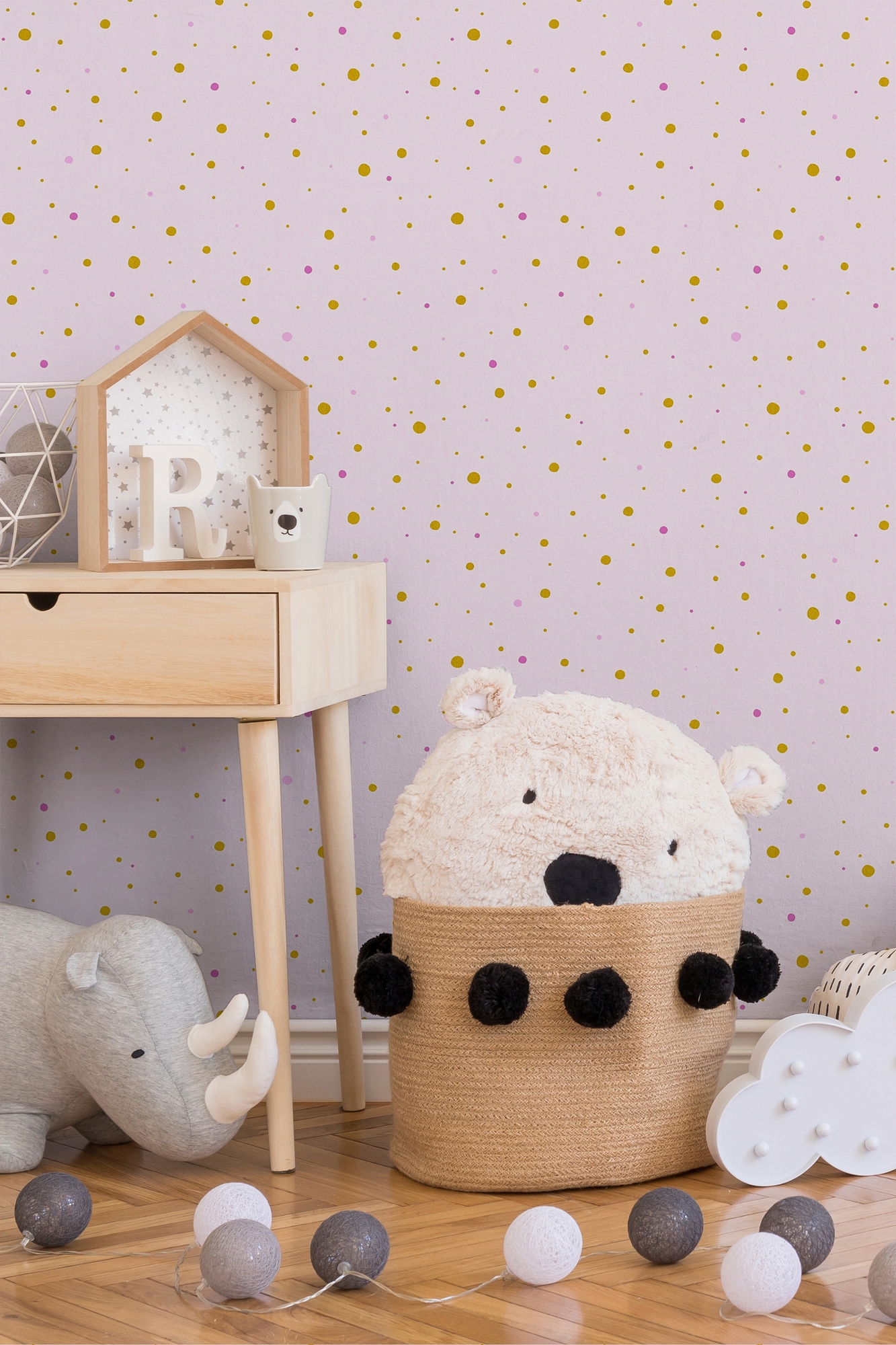 living walls Vliestapete »Little Stars«, gepunktet-geometrisch-grafisch, Kinder Tapete Punkte Metallic Tapeten Kinderzimmer Schlafzimmer Design