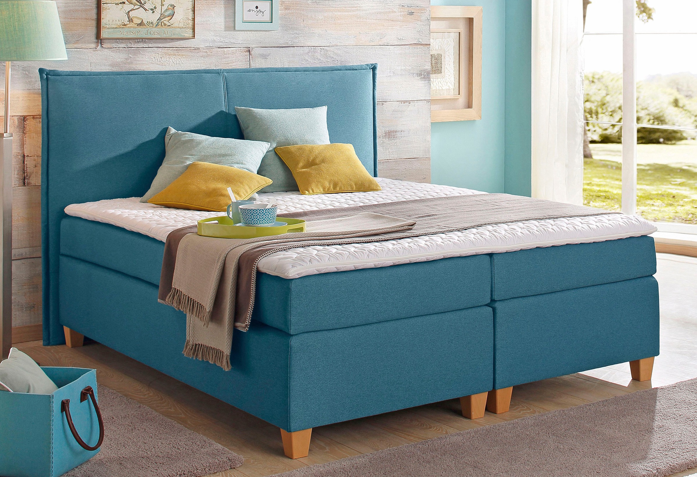 Home affaire Boxspringbett "Houssay" inkl. Topper, 5 Breiten, 2 Härtegraden günstig online kaufen
