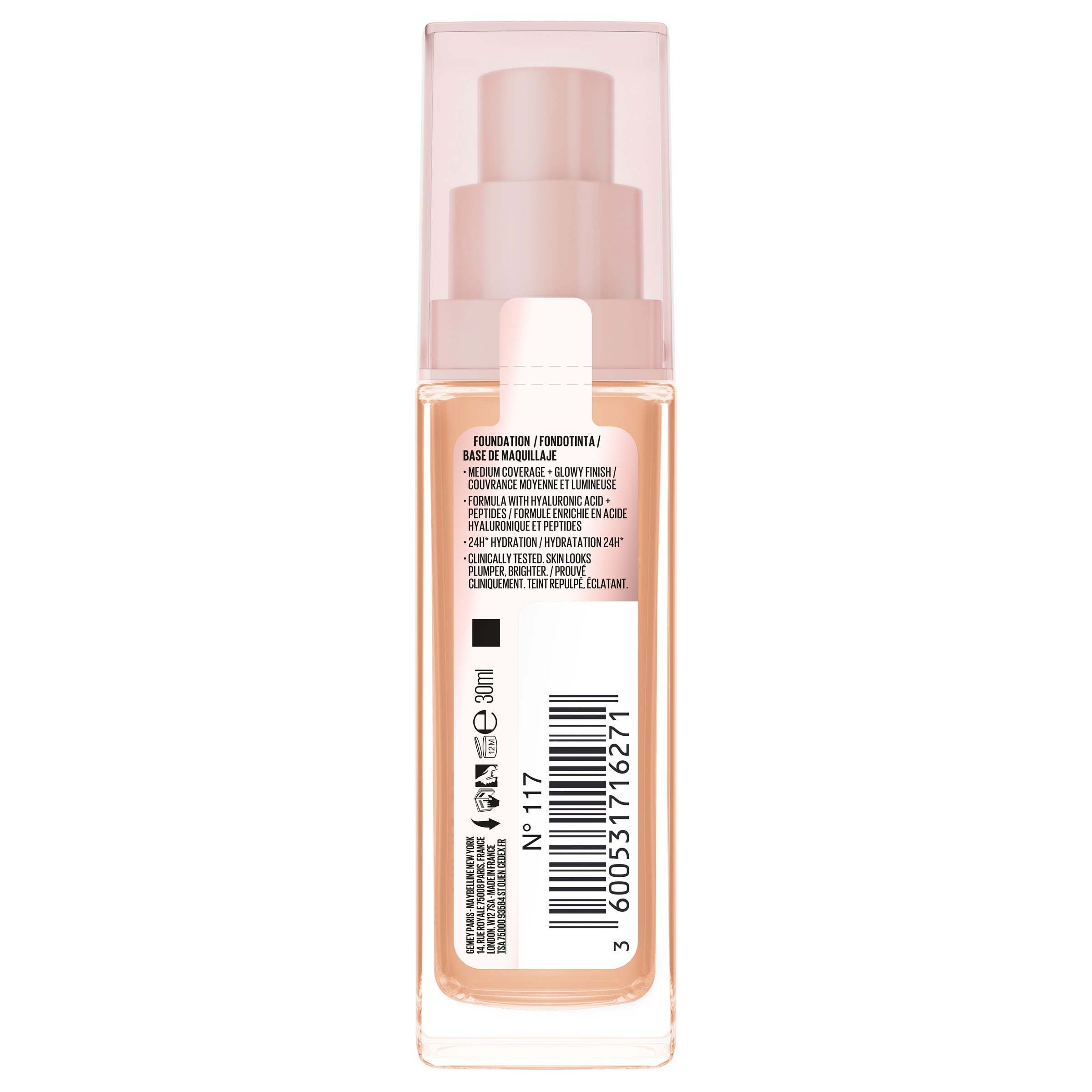 MAYBELLINE NEW YORK Foundation »LIFTER PLUMP AND GLOW FOUNDATION« verleiht sofort einen strahlenden Glow