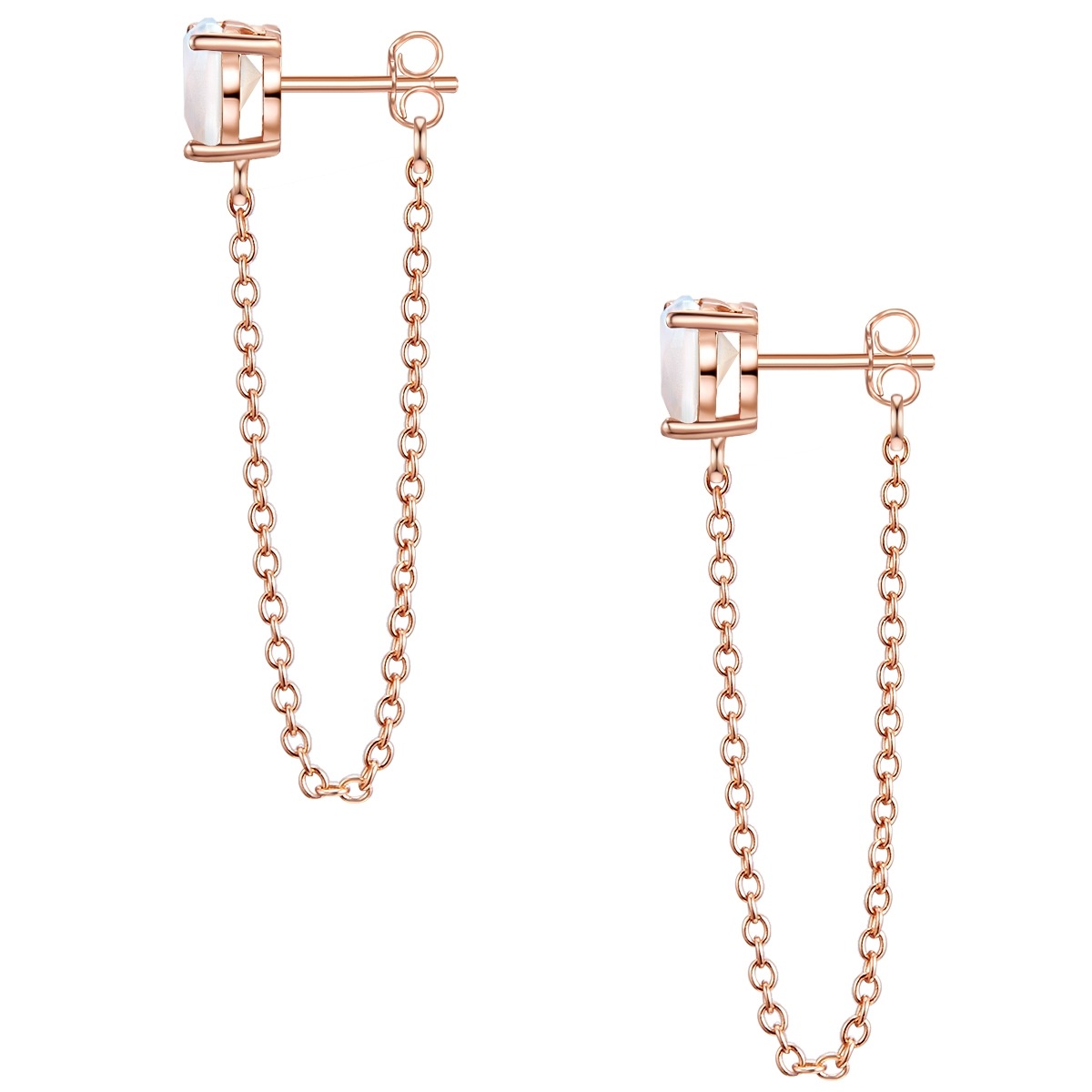 Glanzstücke München Paar Ohrstecker »Set: GSM1233« Ohrstecker Sterling Silber roségold Mondstein (synth.)