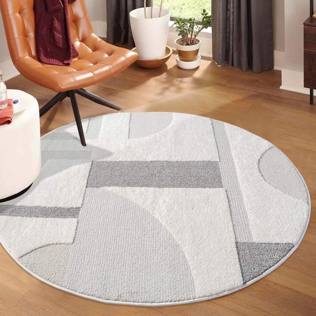 Carpet City Teppich »LOUNGE 9992«, rund, 15 mm Höhe, Kurzflor-Teppich Moder günstig online kaufen