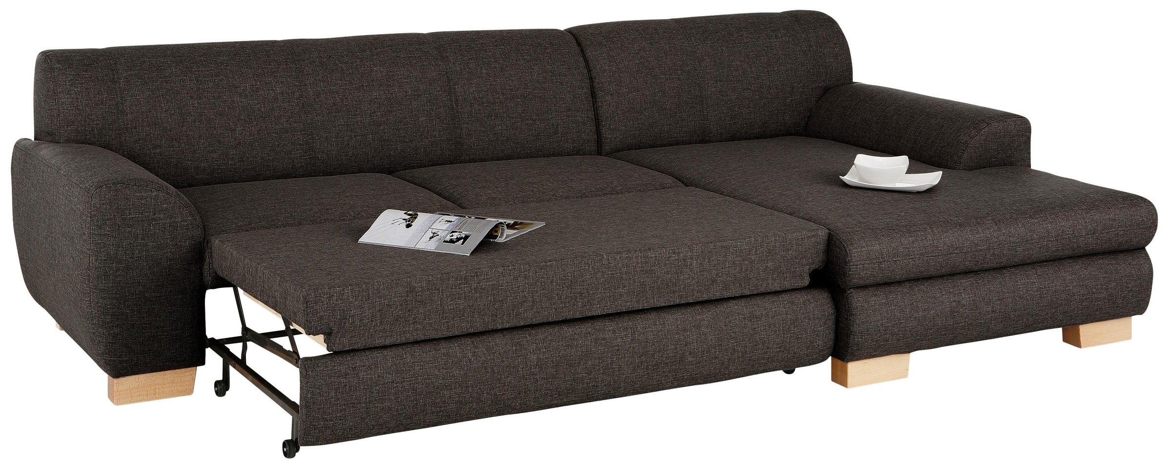 Home affaire Ecksofa »Nika L-Form«, Polsterecke, Struktur fein oder Melrose/Struktur, mit Bettfunktion