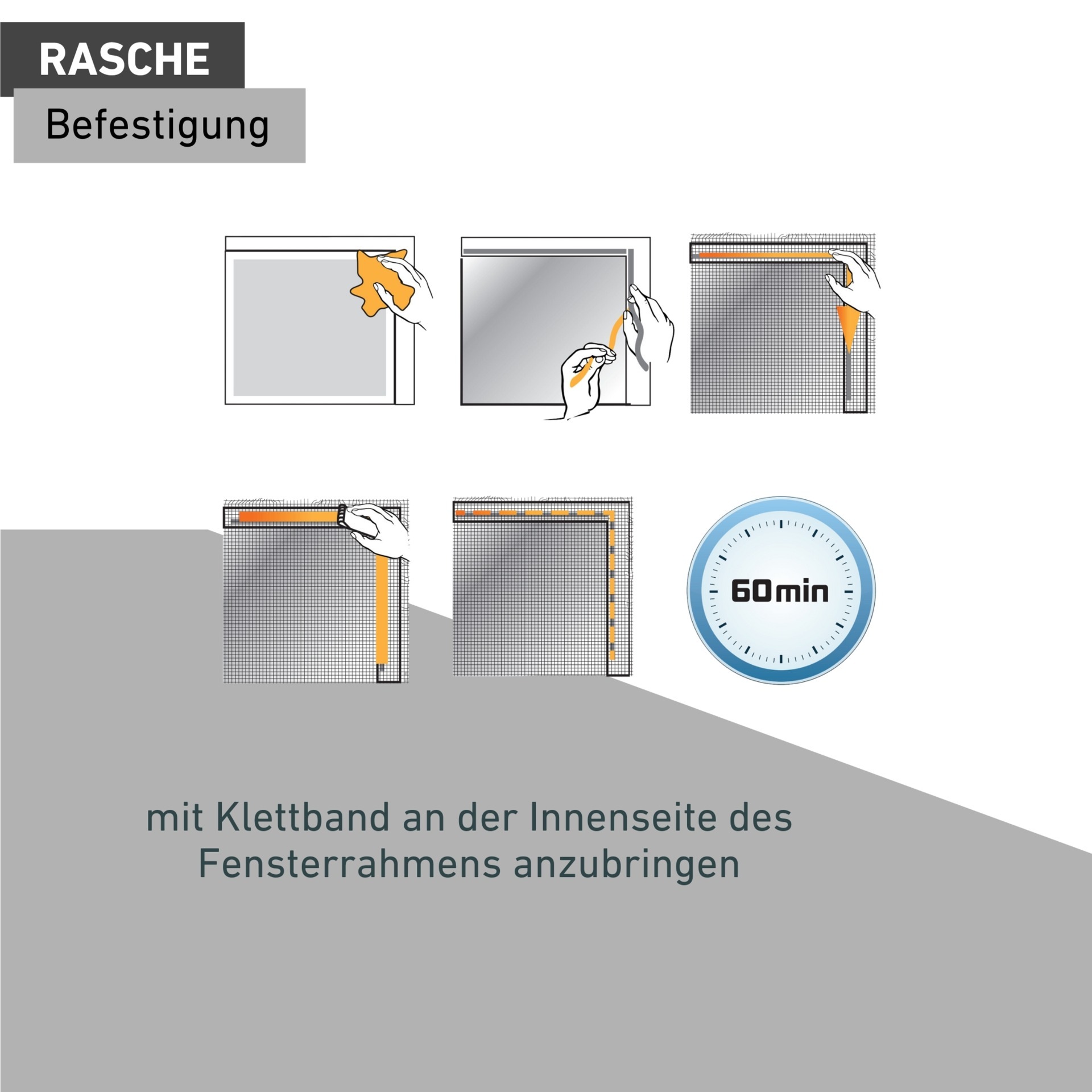 Windhager Schädlingsschutznetz »Plus für Fenster, Klettband Insektenschutz ohne bohren, 130 x 150 cm« 1 Stk. tlg. Insektenschutzgitter, Moskitonetz erhältlich in anthrazit oder weiß